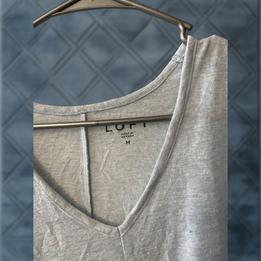 Loft LOFT Blue Tie Front Top Oversized Modal Blend Casual Comfy Size Medium Shirt Womens Tie Front Top Modal Polyester Knit Vintage: No Size M / US 6-8 / IT 42-44 - 1 Thumbnail