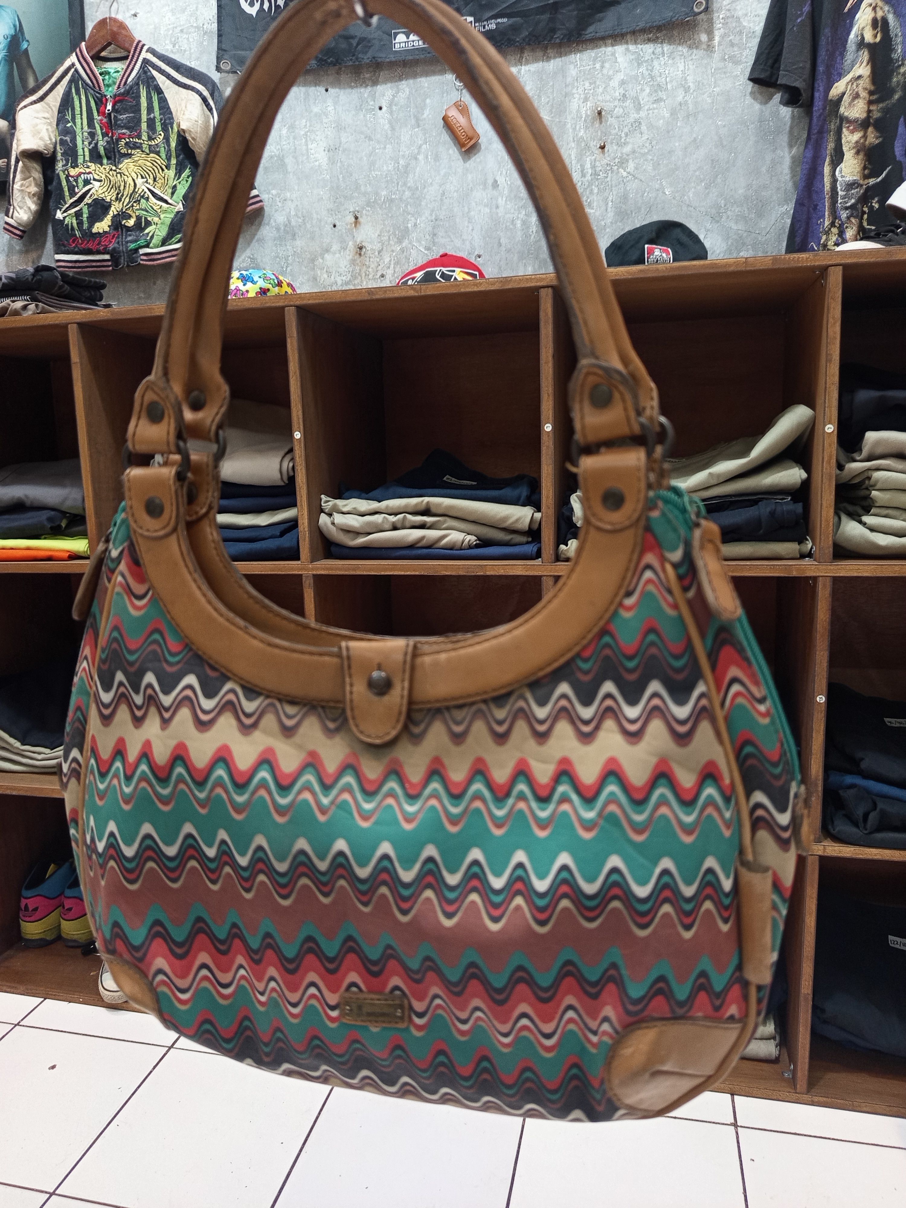 Missoni Missoni Zigzag Multicolor Shoulder Bag Hobo Leather Trim Size ONE SIZE - 2 Thumbnail