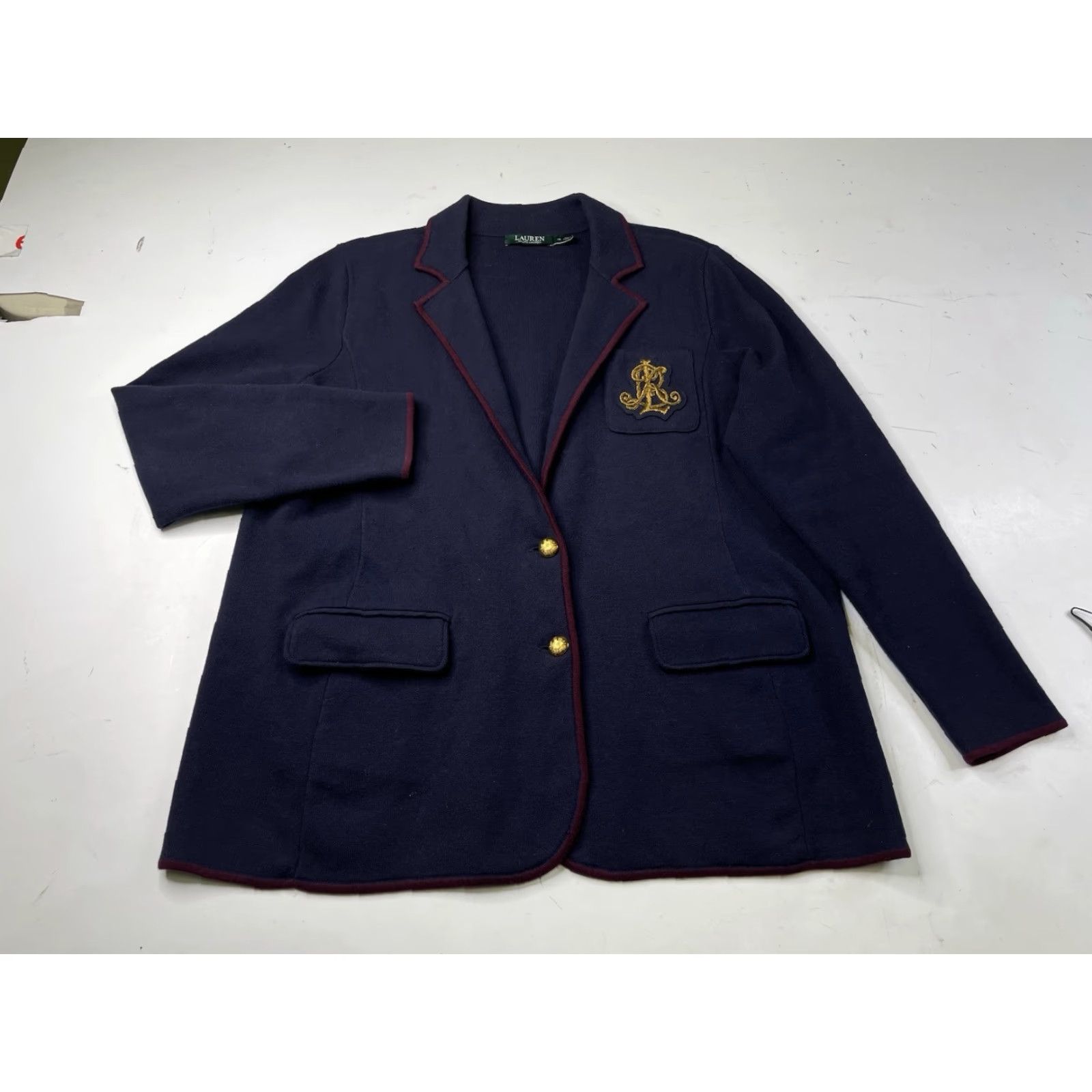 Ralph Lauren VINTAGE Lauren Ralph Lauren Bullion Crest Blazer 1X Women Navy Gold Buttons Blazer Mens Womens? Size XL / US 12-14 / IT 48-50 - 2 Thumbnail