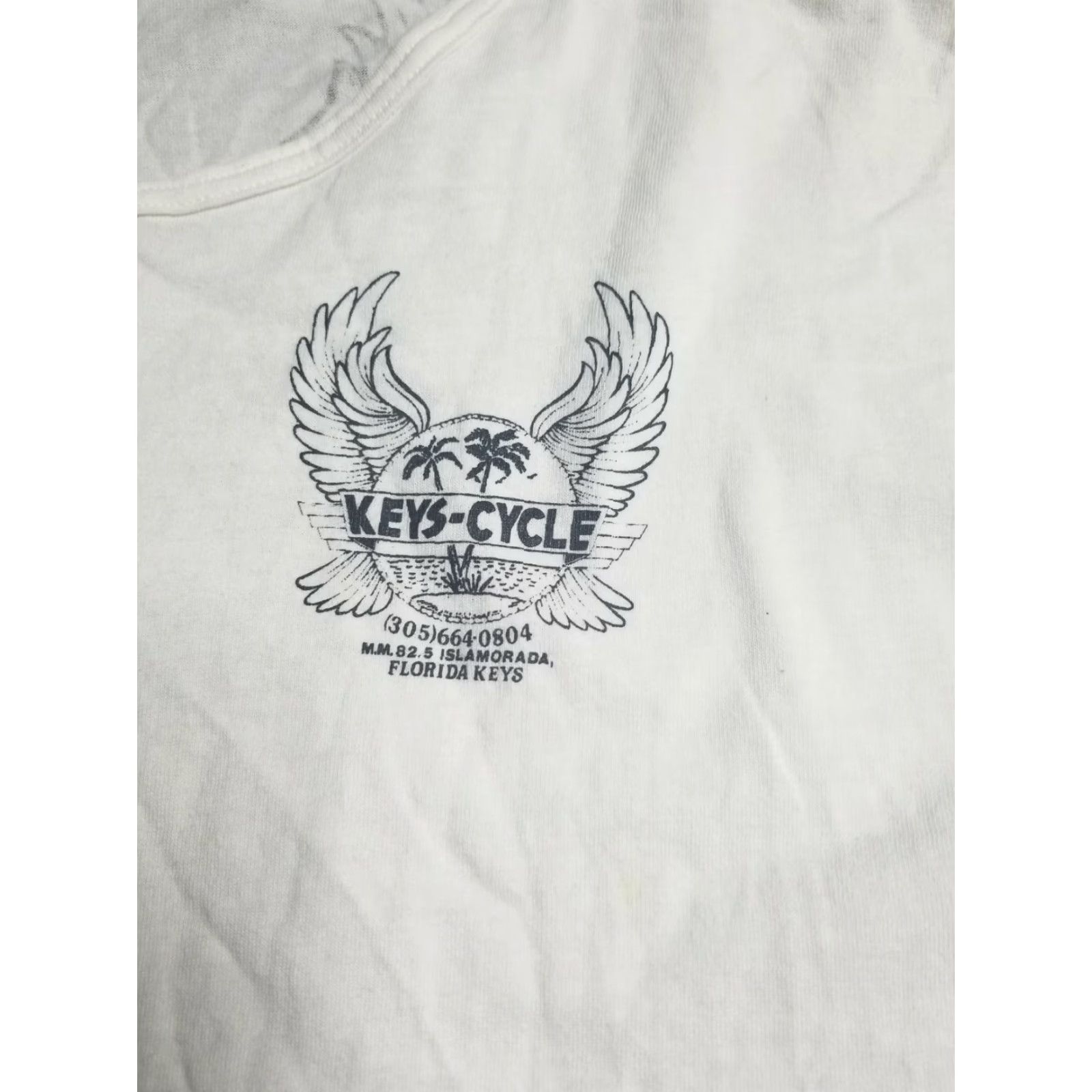 Doublet VINTAGE Fun Time 90s Cropped Beaded T-Shirt One Size White Double-Sided Motor Cycle Womens Size ONE SIZE - 4 Thumbnail