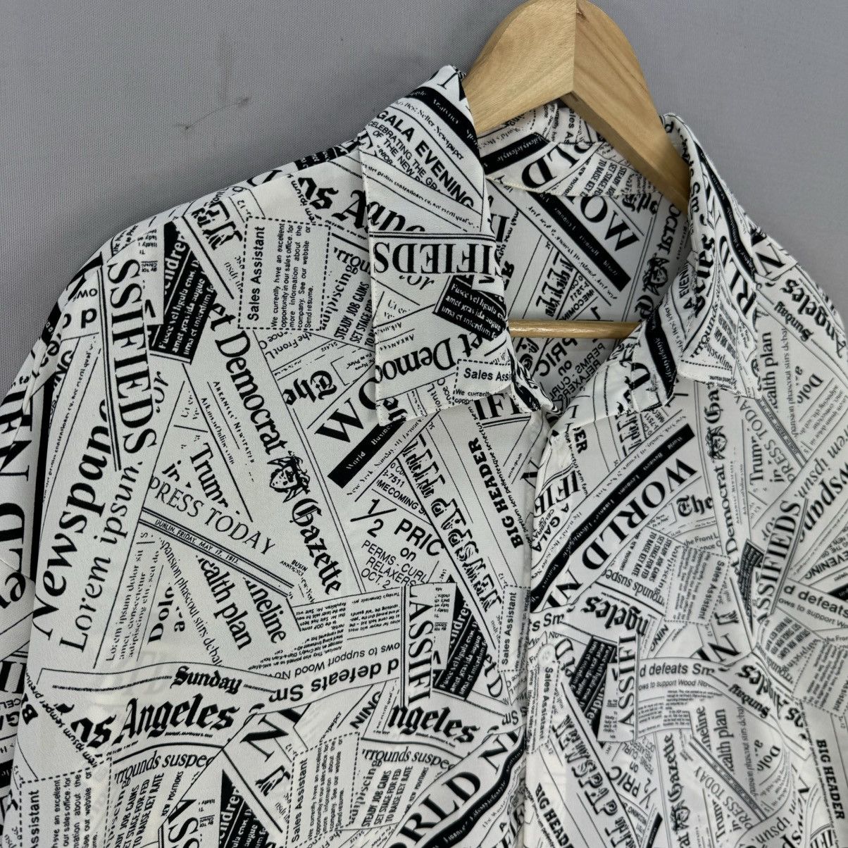 Japanese Brand Spinns All Over Newspaper Print Shirt Size US M / EU 48-50 / 2 - 2 Thumbnail