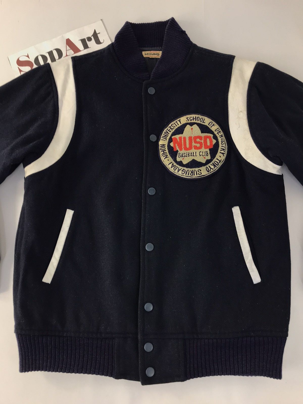 Mizuno × Vintage Vtg Mizuno Nuso Baseball Club Varsity Jacket Distressed Size US M / EU 48-50 / 2 - 3 Thumbnail