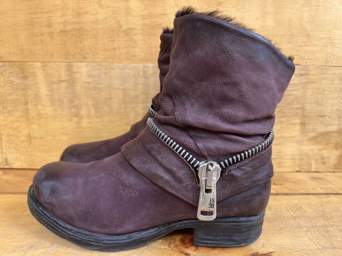 A.S.98 A.S.98 Ankle Leather boots Burgundy With Fur Inside Size US 7 / IT 37 - 4 Thumbnail