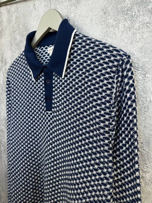 Reiss Reiss Bruges Textured Honeycomb Polo Sweater Jumper Size US L / EU 52-54 / 3 - 5 Thumbnail