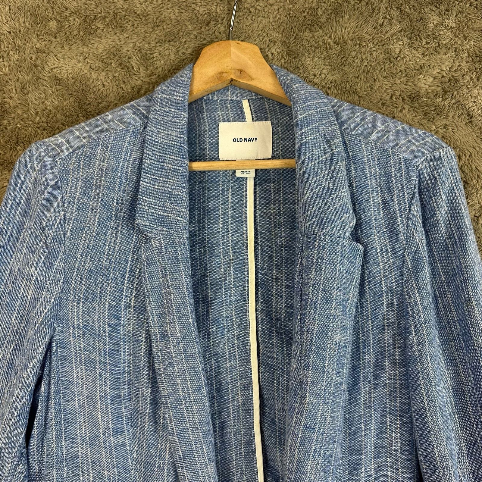 Old Navy Old Navy Linen Blazer Open Jacket Chambray Stripe S Size US S / EU 44-46 / 1 - 5 Thumbnail