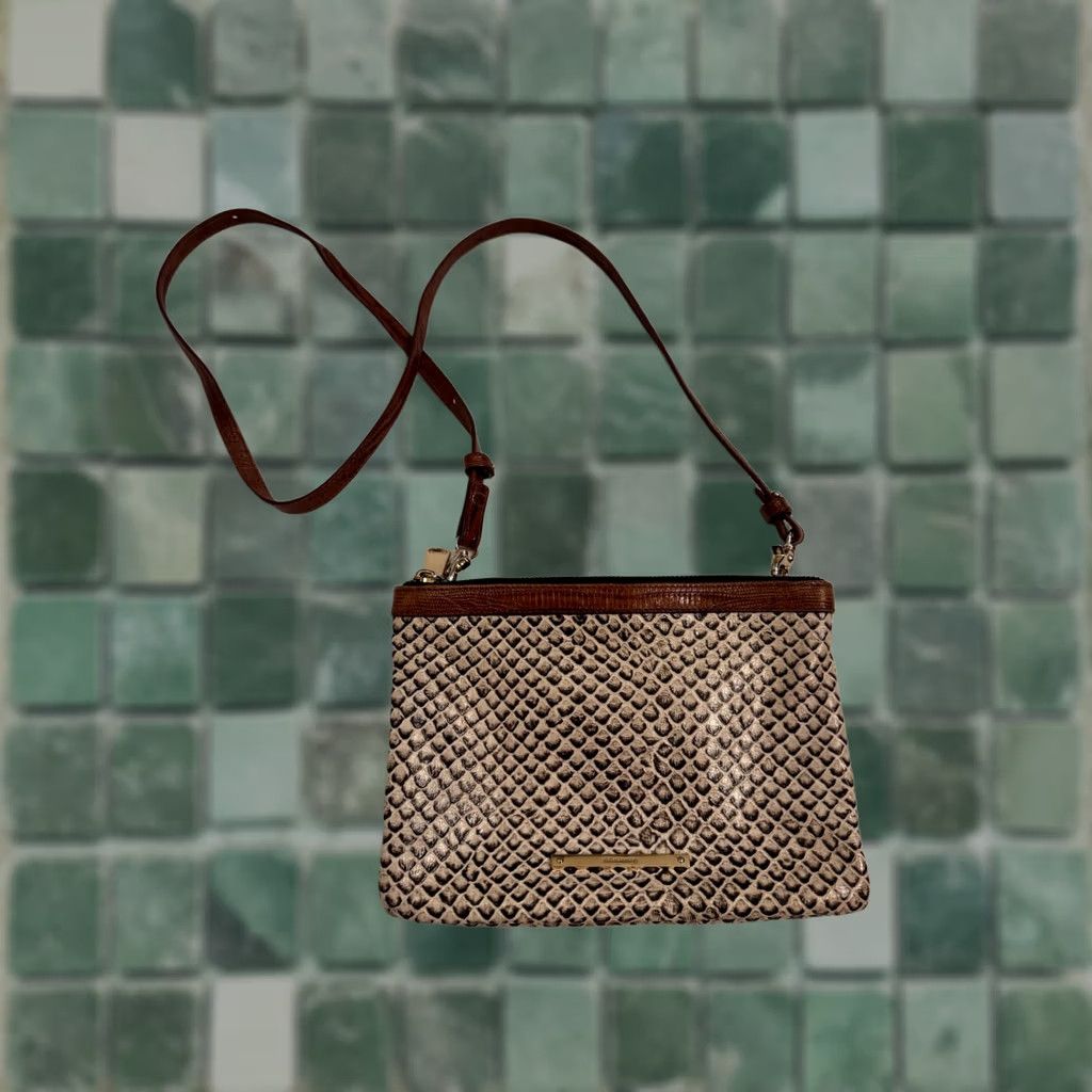 BRAHMIN Brahmin Crossbody Bag Onyx Java Leather White/Brown 2 Zip Women Size ONE SIZE - 1 Thumbnail