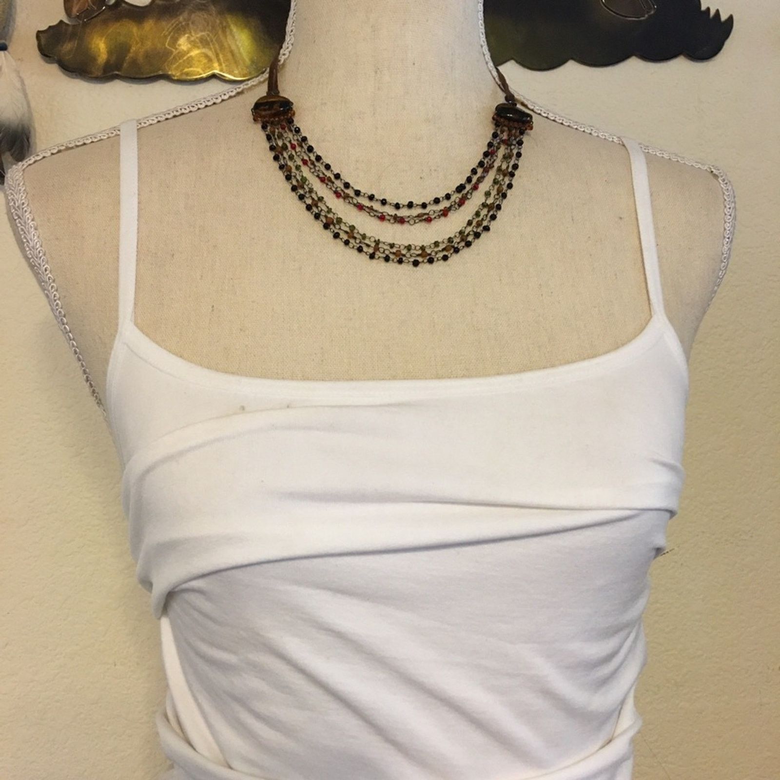 Vintage Vintage suede cord glass cabochon necklace Size ONE SIZE - 3 Thumbnail