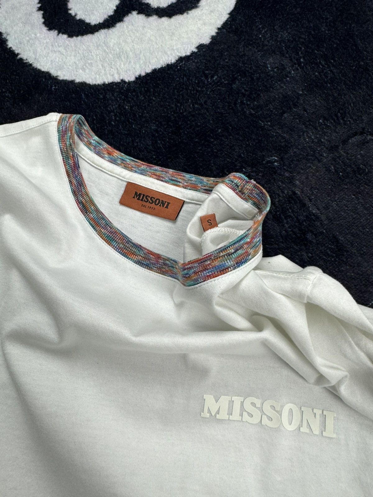 Missoni Missoni Logo T-shirt w/ Signature Space-Dye Knit Collar Size US S / EU 44-46 / 1 - 16 Thumbnail