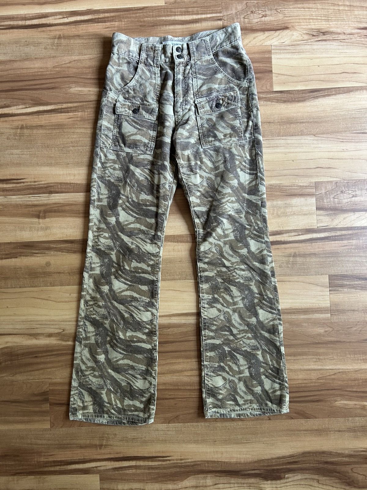 Kapital Kapital Corduroy Camo Flared Cargo Pants Size US 27 - 1 Thumbnail