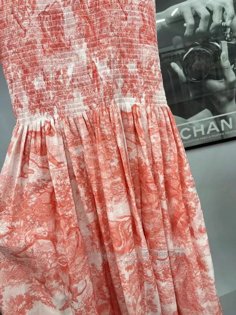 Dior Dior Orange-Pink Floral Sling Maxi Dress. Size US M / EU 48-50 / 2 - 2 Thumbnail