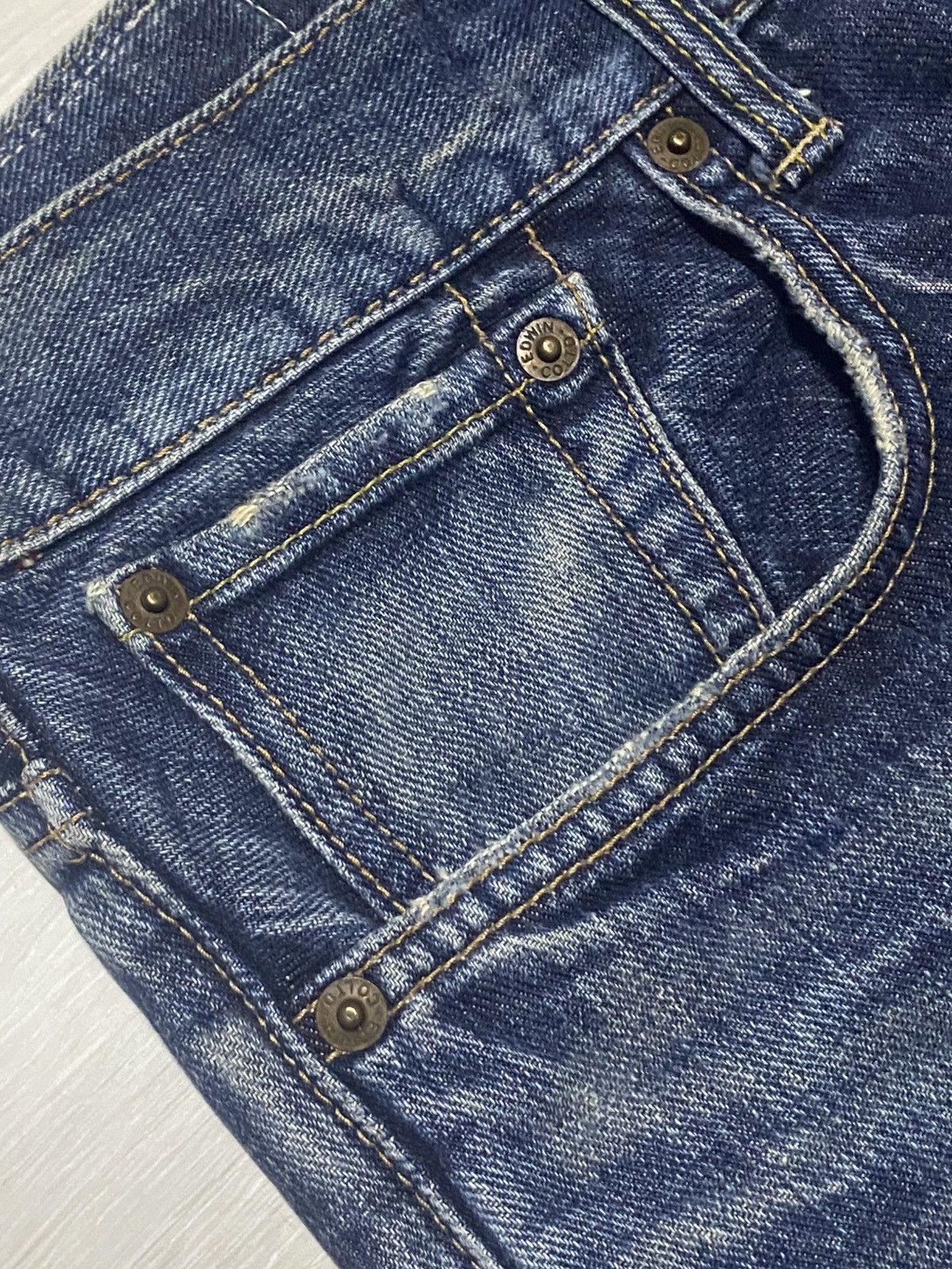Edwin Edwin 401 XV Mud Wash Splatter Distressed Flare Jeans Size US 34 / EU 50 - 13 Thumbnail