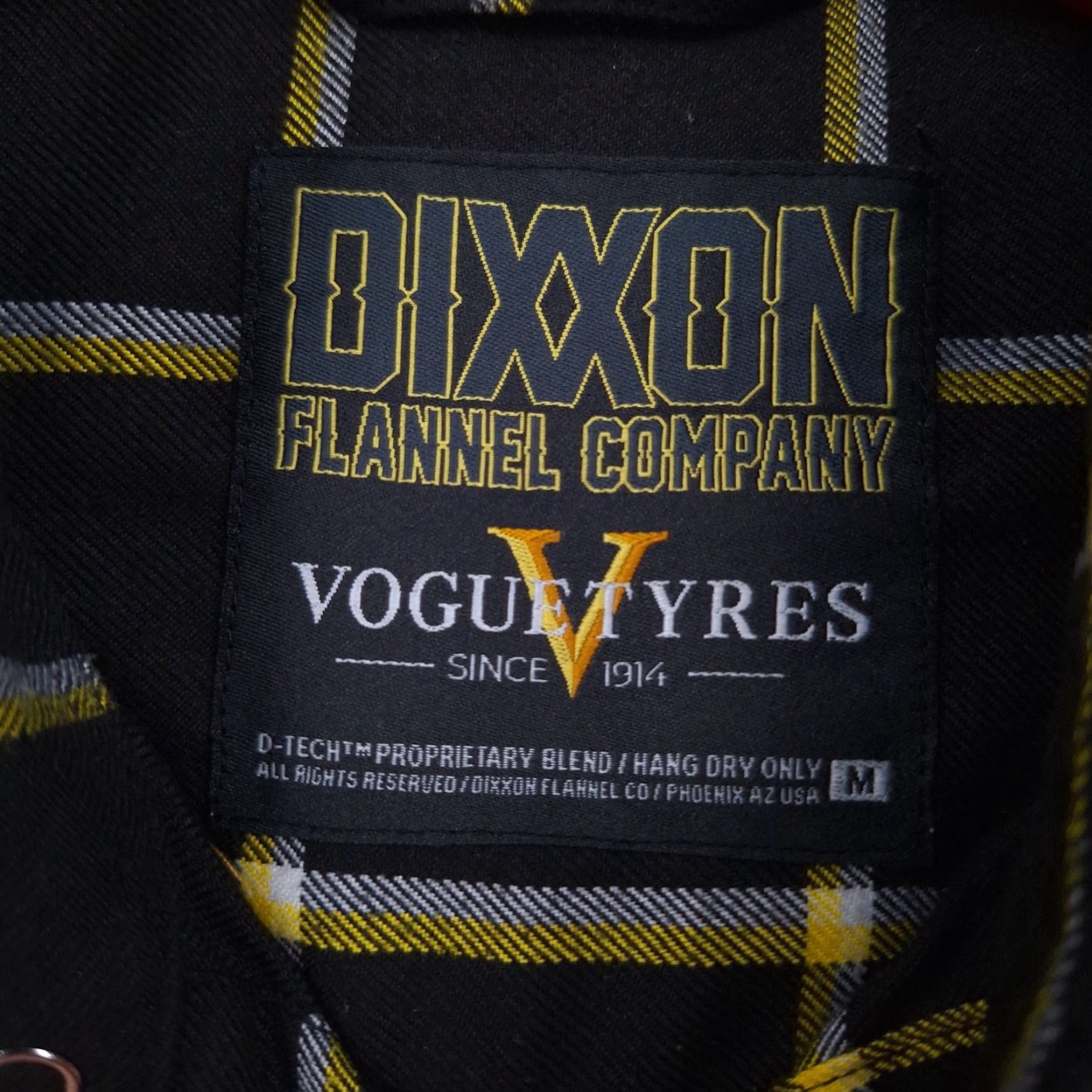 Vogue Dixxon Shirt Mens M Black Plaid Flannel Button-Up Long Sleeve Vogue Tyres Size US M / EU 48-50 / 2 - 6 Thumbnail