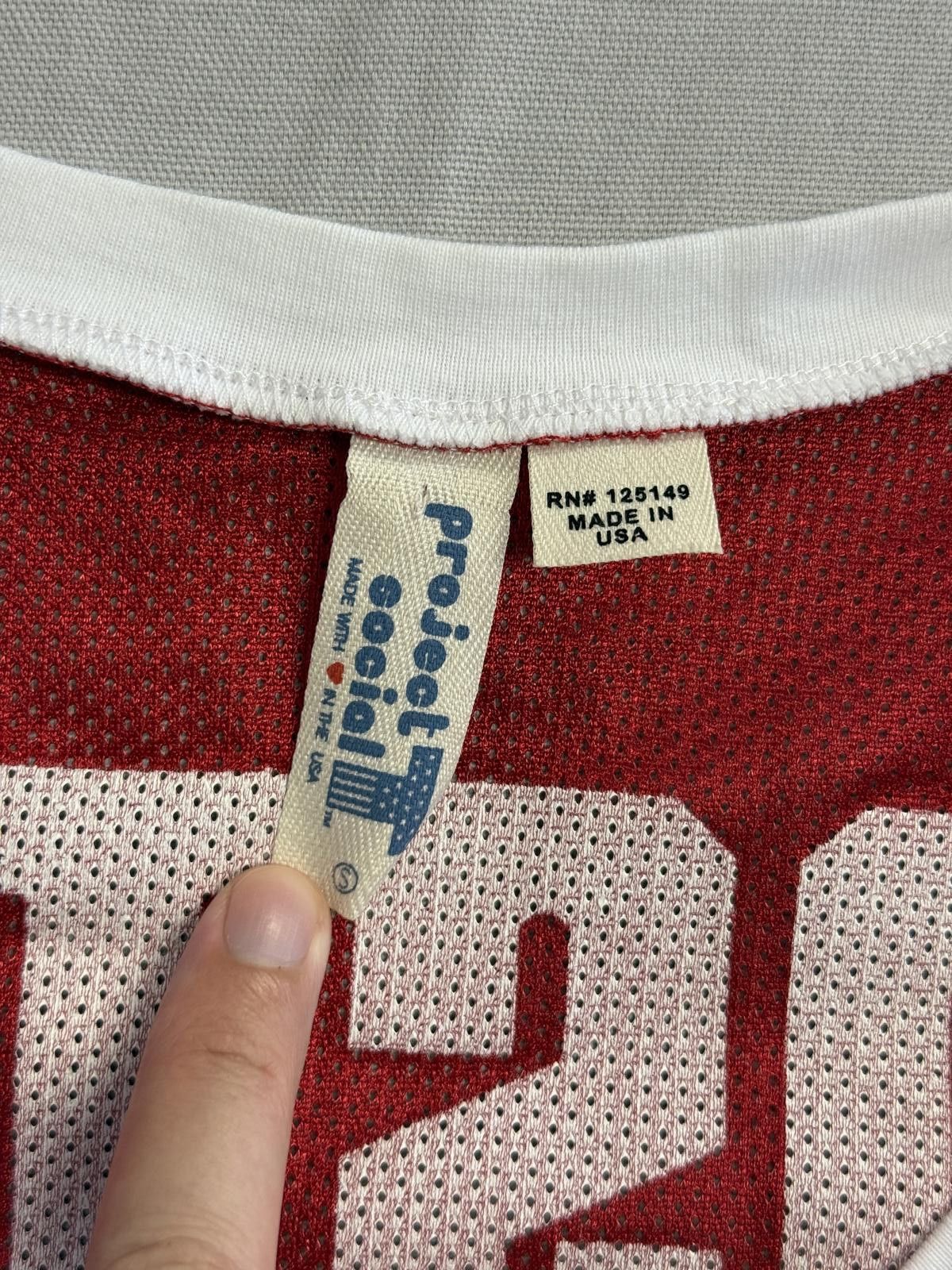 Designer Boston Football Jersey #17 Mesh Red & White Made in USA - S Size US S / EU 44-46 / 1 - 3 Thumbnail