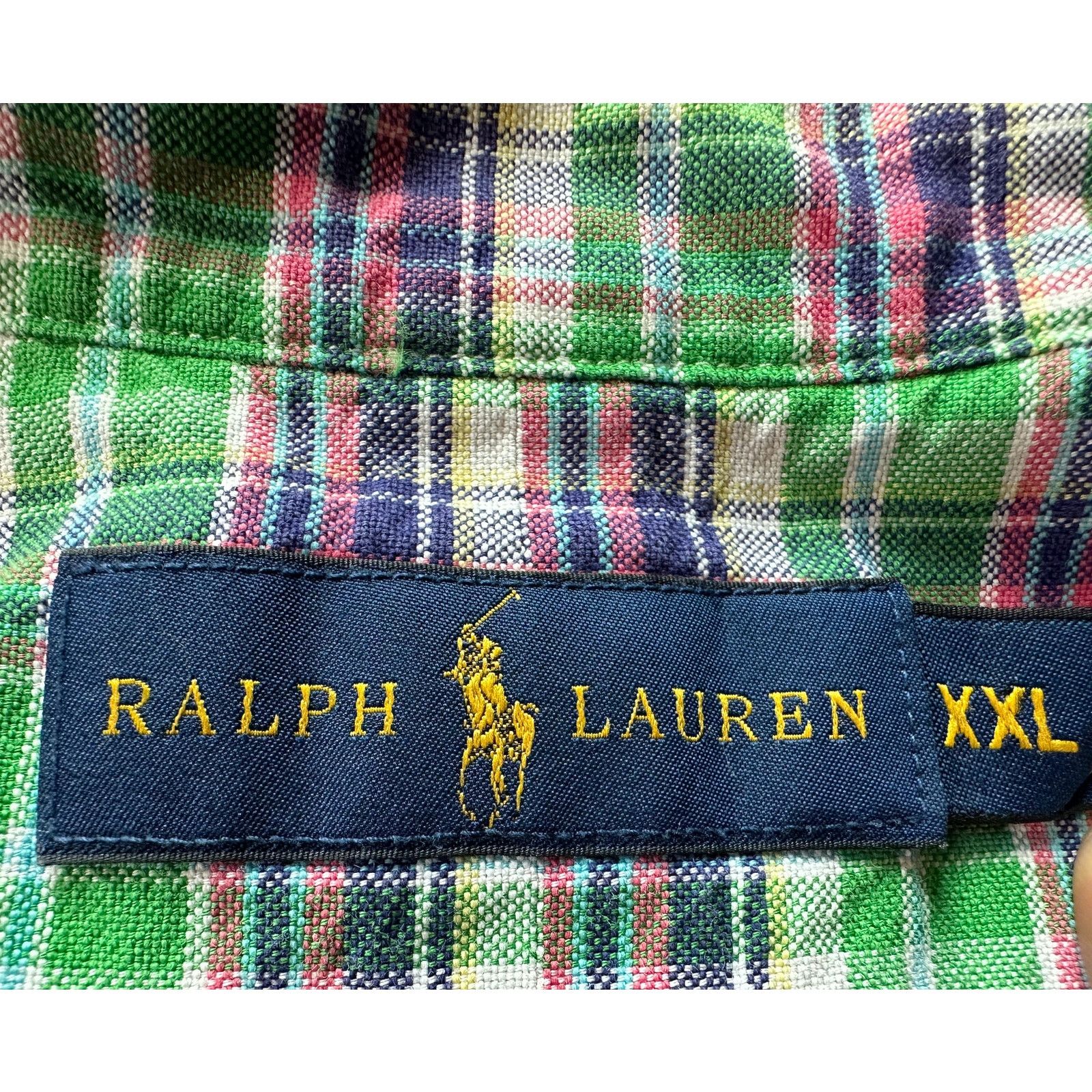 Ralph Lauren Ralph Lauren Green Plaid Cotton Shirt XXL Mens Preppy Polo Size US XXL / EU 58 / 5 - 11 Thumbnail
