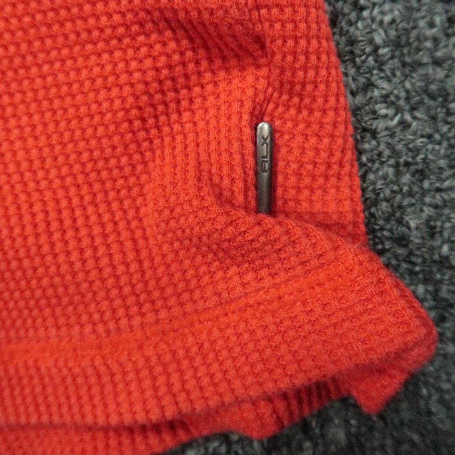 RLX Ralph Lauren RLX Ralph Lauren Hoodie Womens Large Orange Lightweight Waffle Knit Pullover Size L / US 10 / IT 46 - 4 Thumbnail