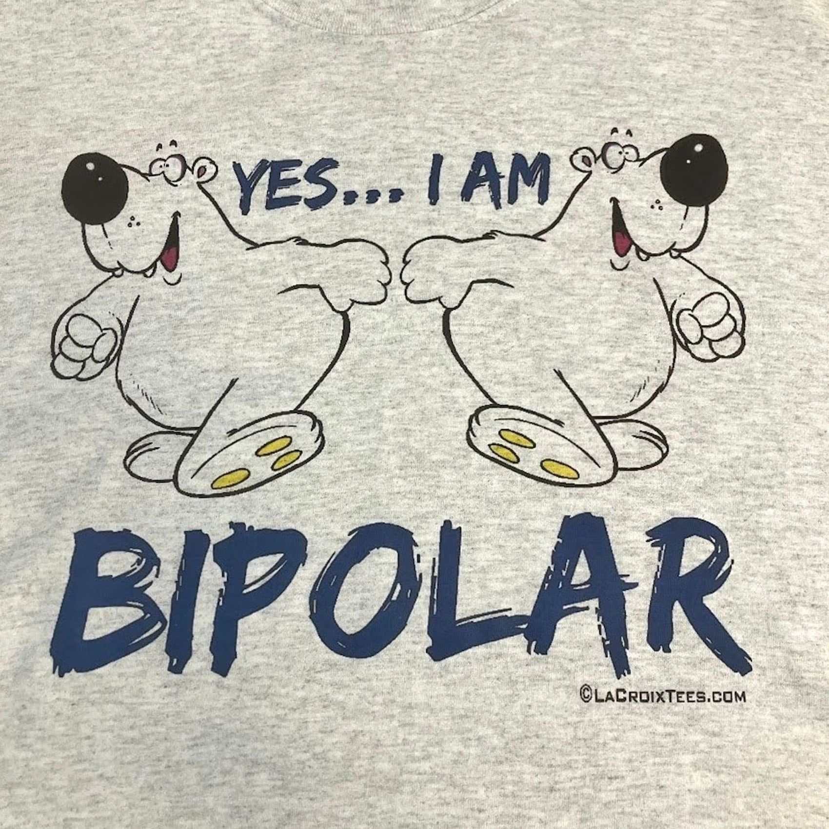 Gildan Vintage LaCroix Tees - Bipolar Bears Graphic Shirt XL Gray Size US XL / EU 56 / 4 - 3 Thumbnail