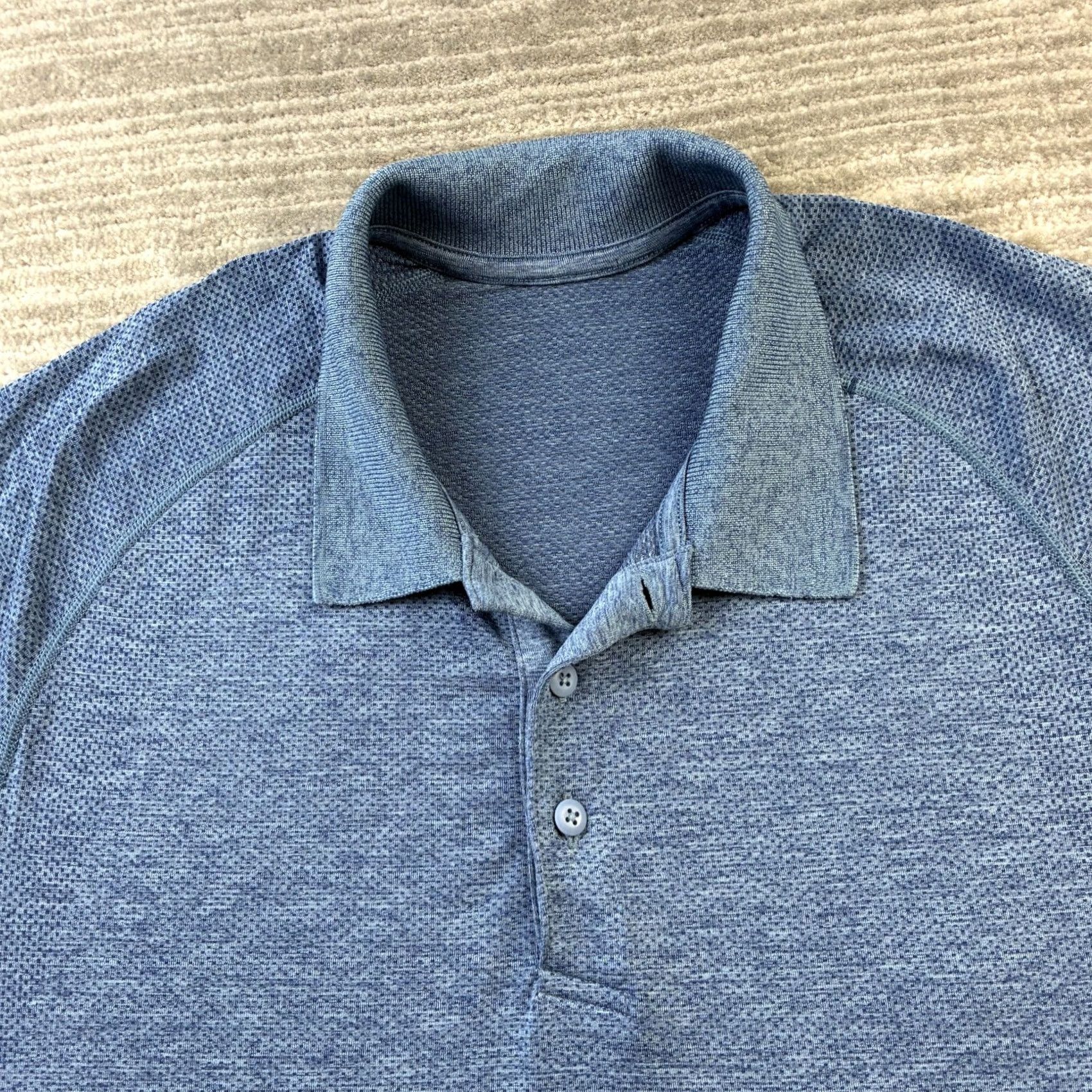 Lululemon Lululemon Polo Shirt Mens L Blue Metal Vent Tech Performance Top Shirt Size US L / EU 52-54 / 3 - 3 Thumbnail