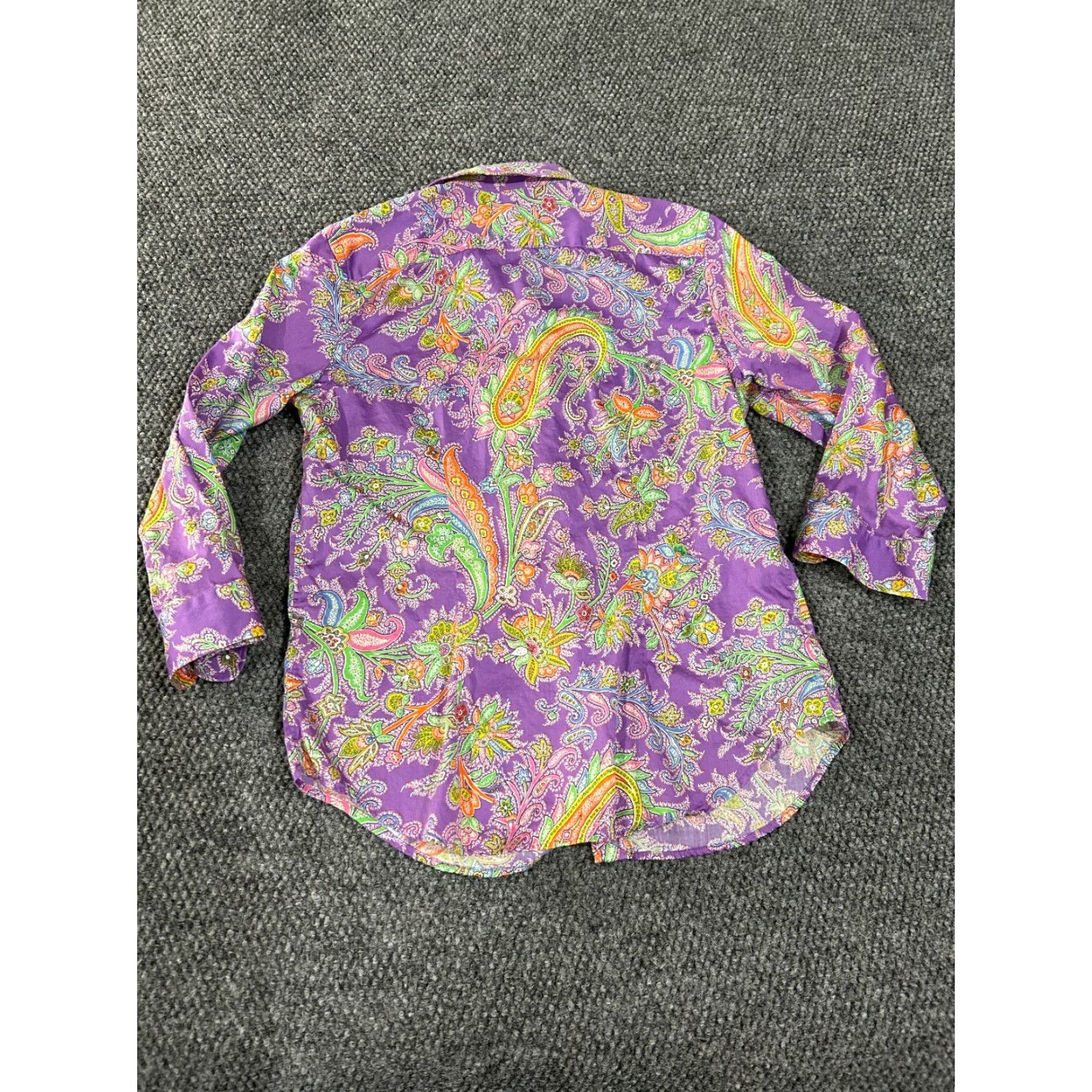 Ralph Lauren Lauren Ralph Lauren blouse Womens Small purple multicolor paisley button front Size S / US 4 / IT 40 - 5 Thumbnail