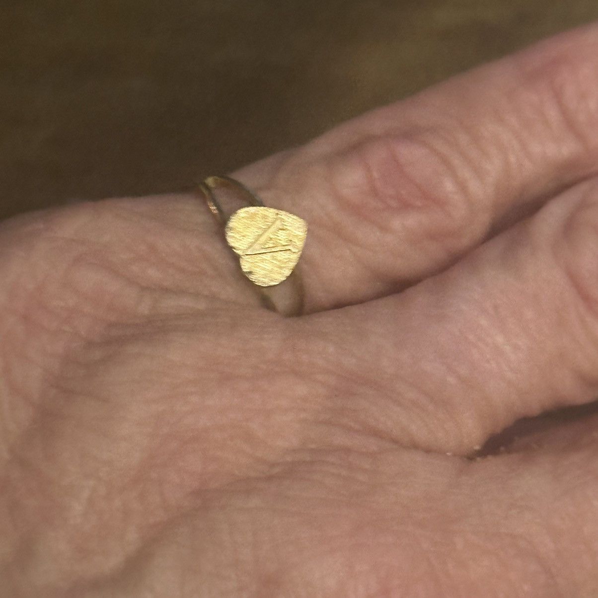 Vintage Vintage letter A heart shaped adjustable ring Size ONE SIZE - 4 Thumbnail
