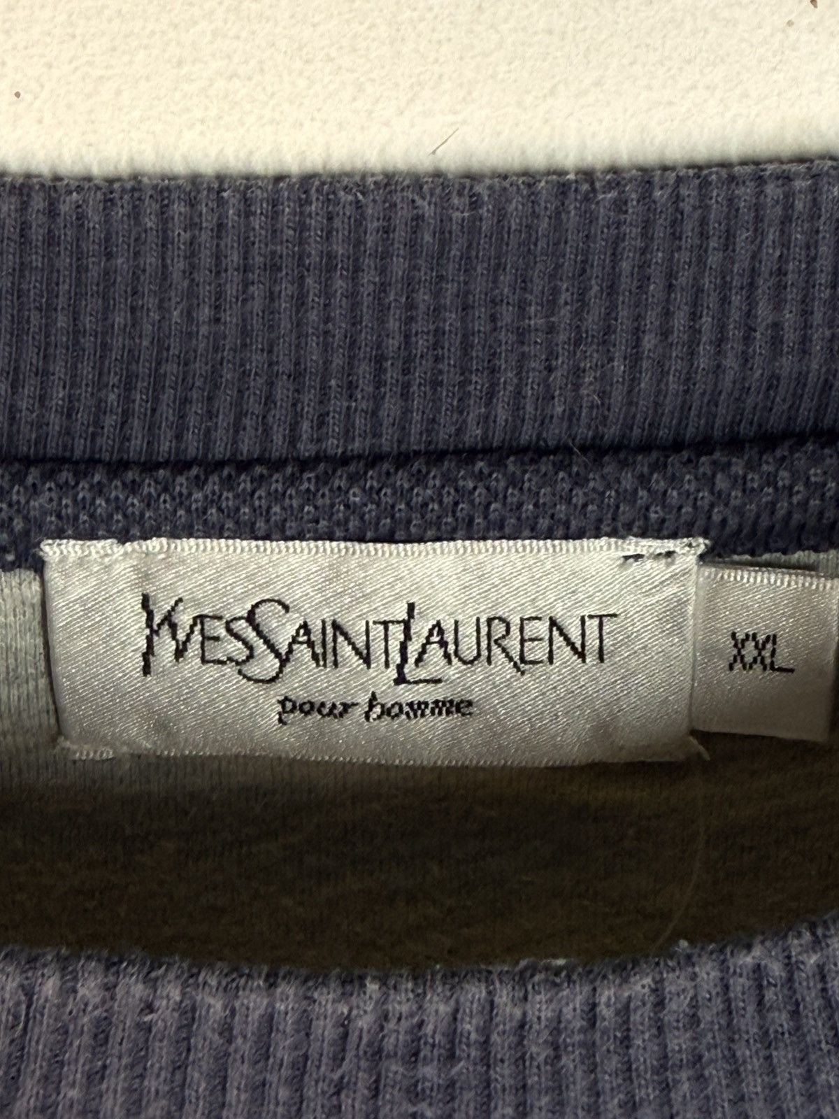 Yves Saint Laurent Pique YSL Crewneck Navy/White Striped YSL Sweatshirt Size US XXL / EU 58 / 5 - 4 Thumbnail