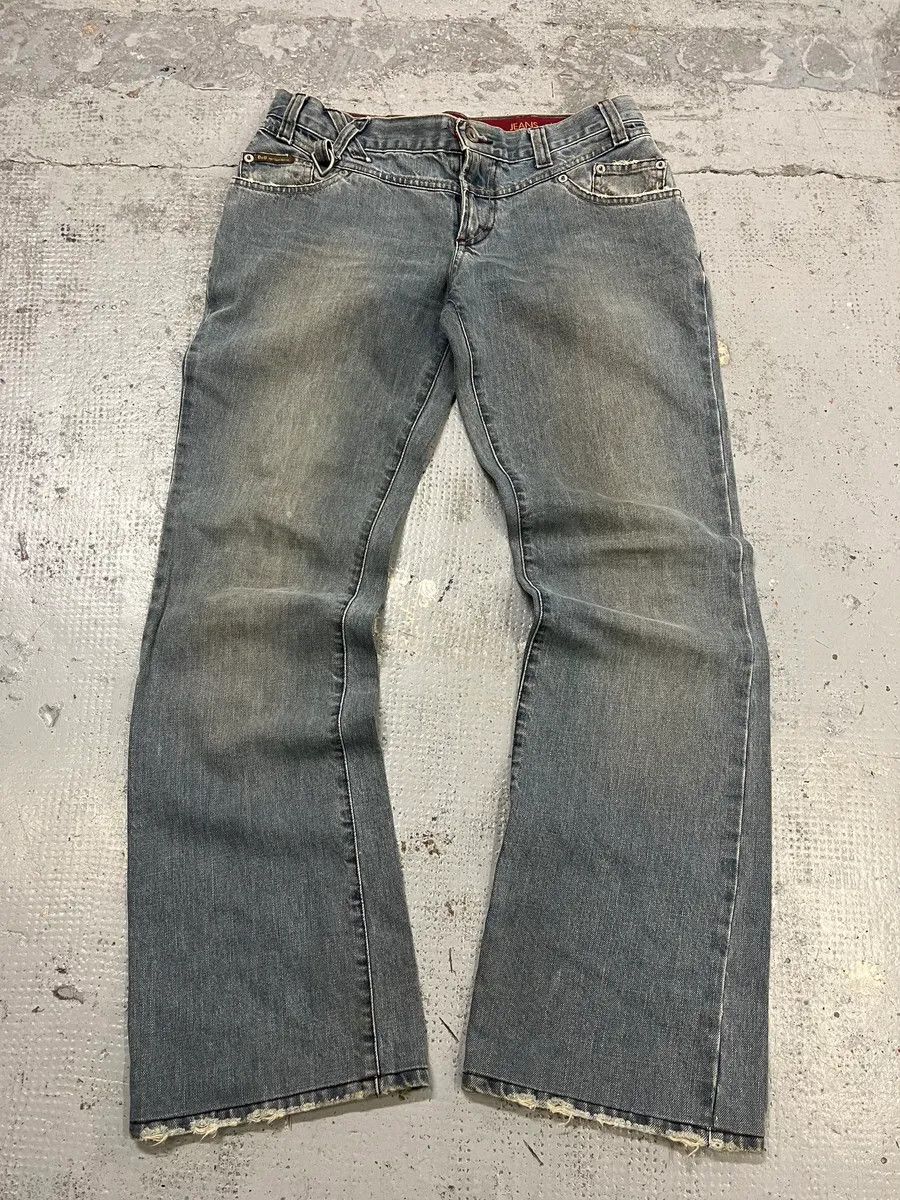 Vintage AW2003 Dolce & Gabbana Faded Light Blue Flared Jeans Size US 30 / EU 46 - 1 Thumbnail