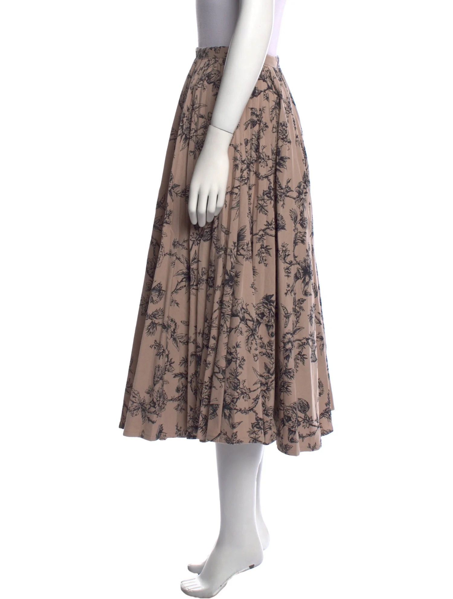 Dior DIOR Floral Midi Length Skirt in Brown SZ 6 NWT MSRP $2400 Size 28" / US 6 / IT 42 - 2 Thumbnail