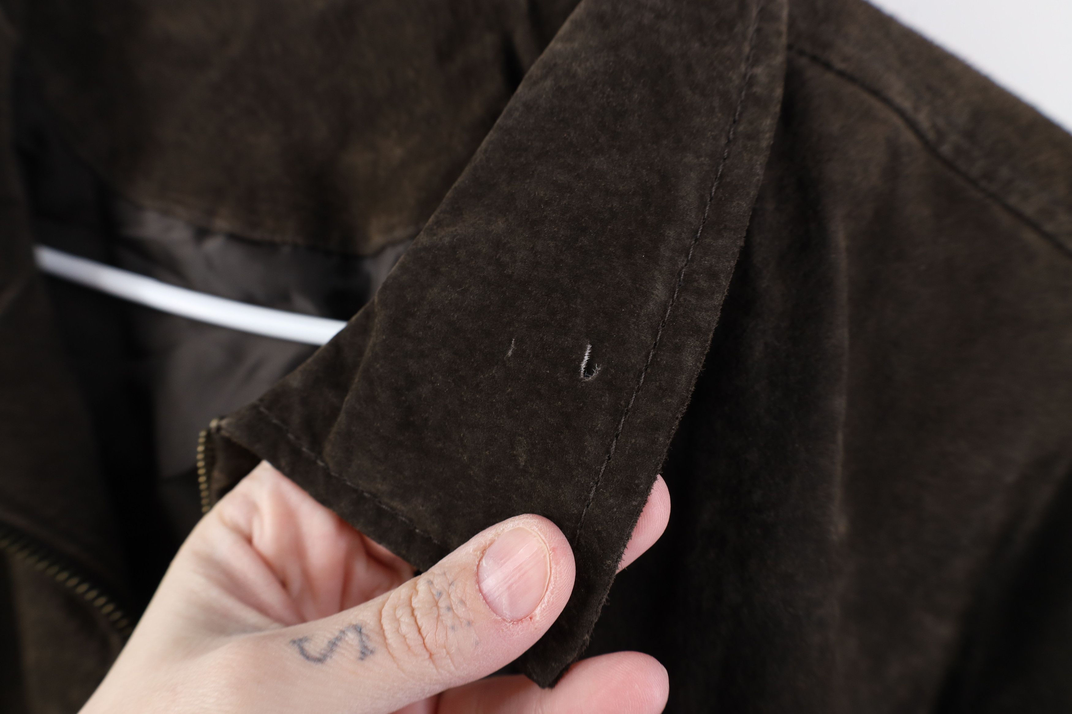 Vintage Vintage 90s Streetwear Suede Leather Bomber Jacket Brown Size US XXL / EU 58 / 5 - 4 Thumbnail