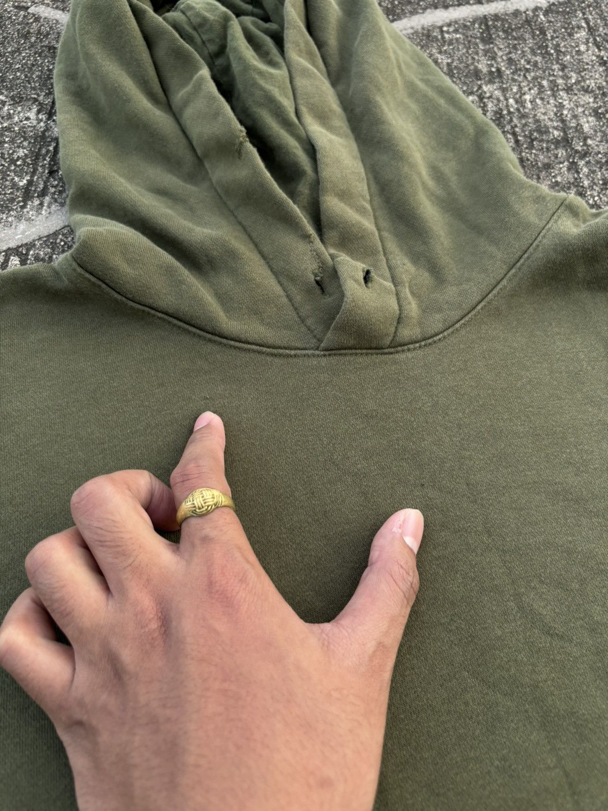 Nike Vintage Nike Logo Green Army Hoodie Size US XL / EU 56 / 4 - 13 Thumbnail
