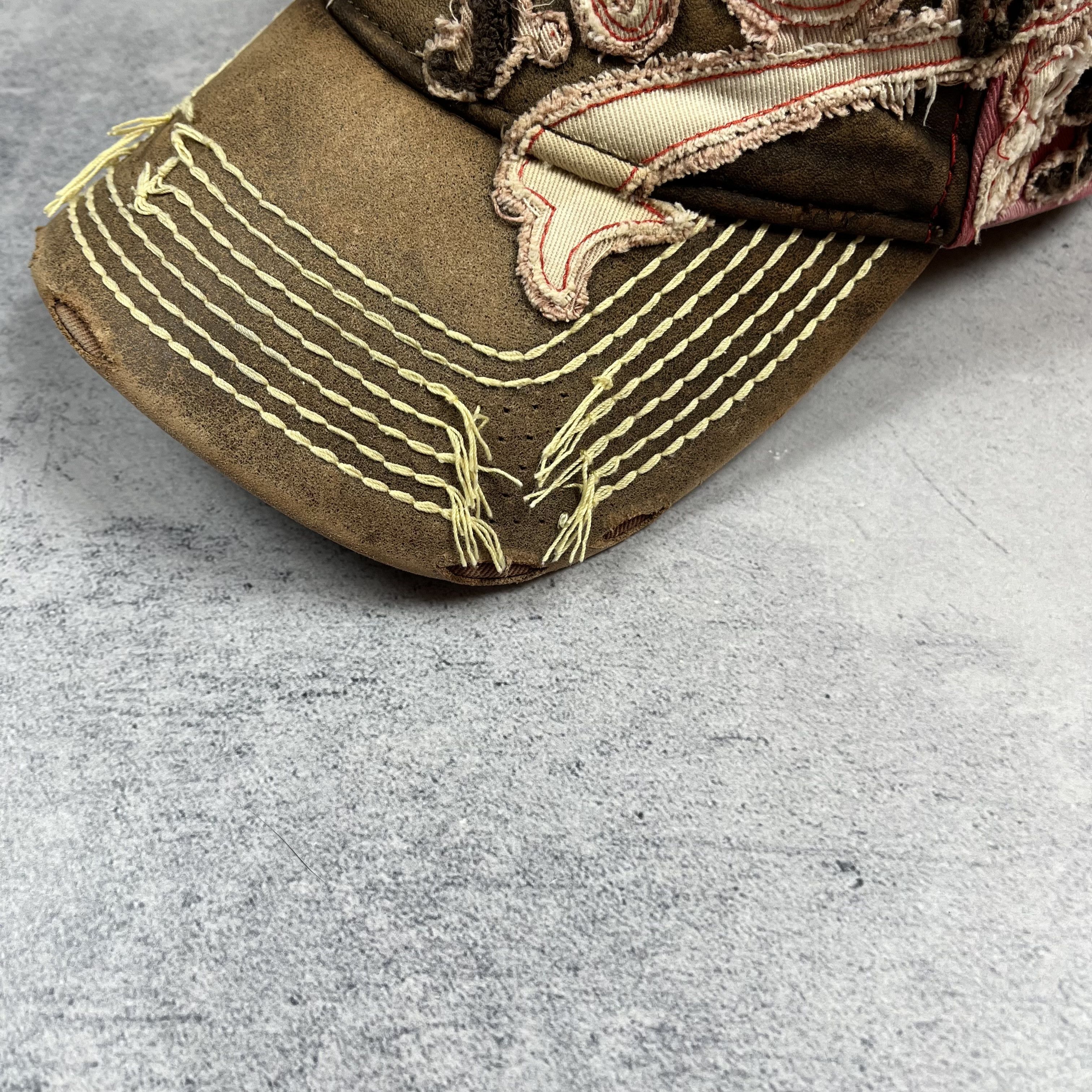 True Religion Crazy True Religion Y2K Leather Distressed Big Logo Cap Size ONE SIZE - 9 Thumbnail