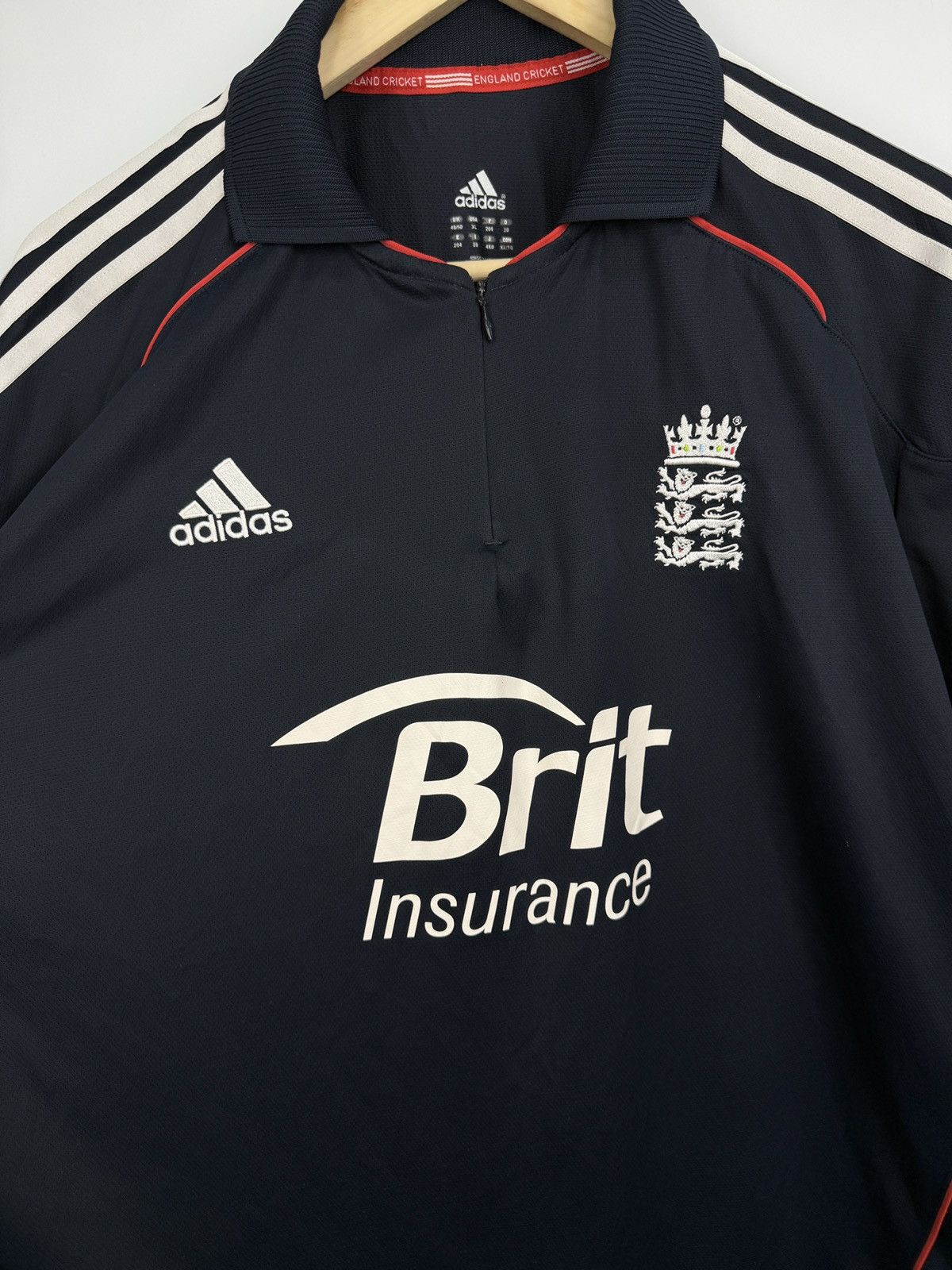 Adidas 🏴󠁧󠁢󠁥󠁮󠁧󠁿 2010 Adidas England Cricket Jersey Polo T-Shirt Brit Rare Size US XL / EU 56 / 4 - 4 Thumbnail
