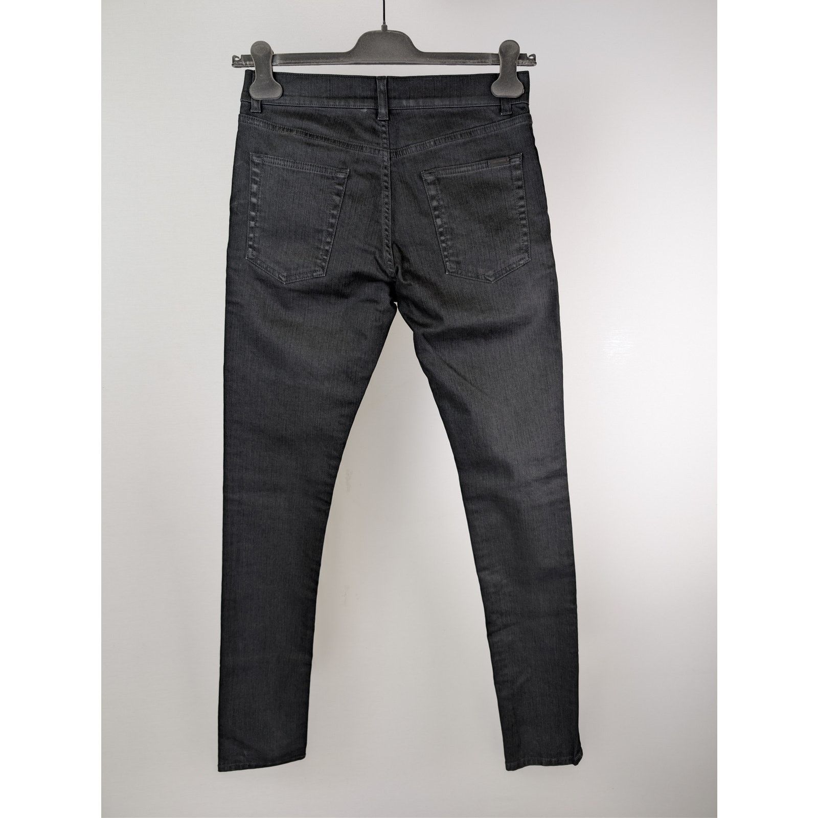 Saint Laurent Paris o1rshd1 Skinny Medium Waist Denim Jean in Black/Light Glazed Size US 29 - 10 Thumbnail