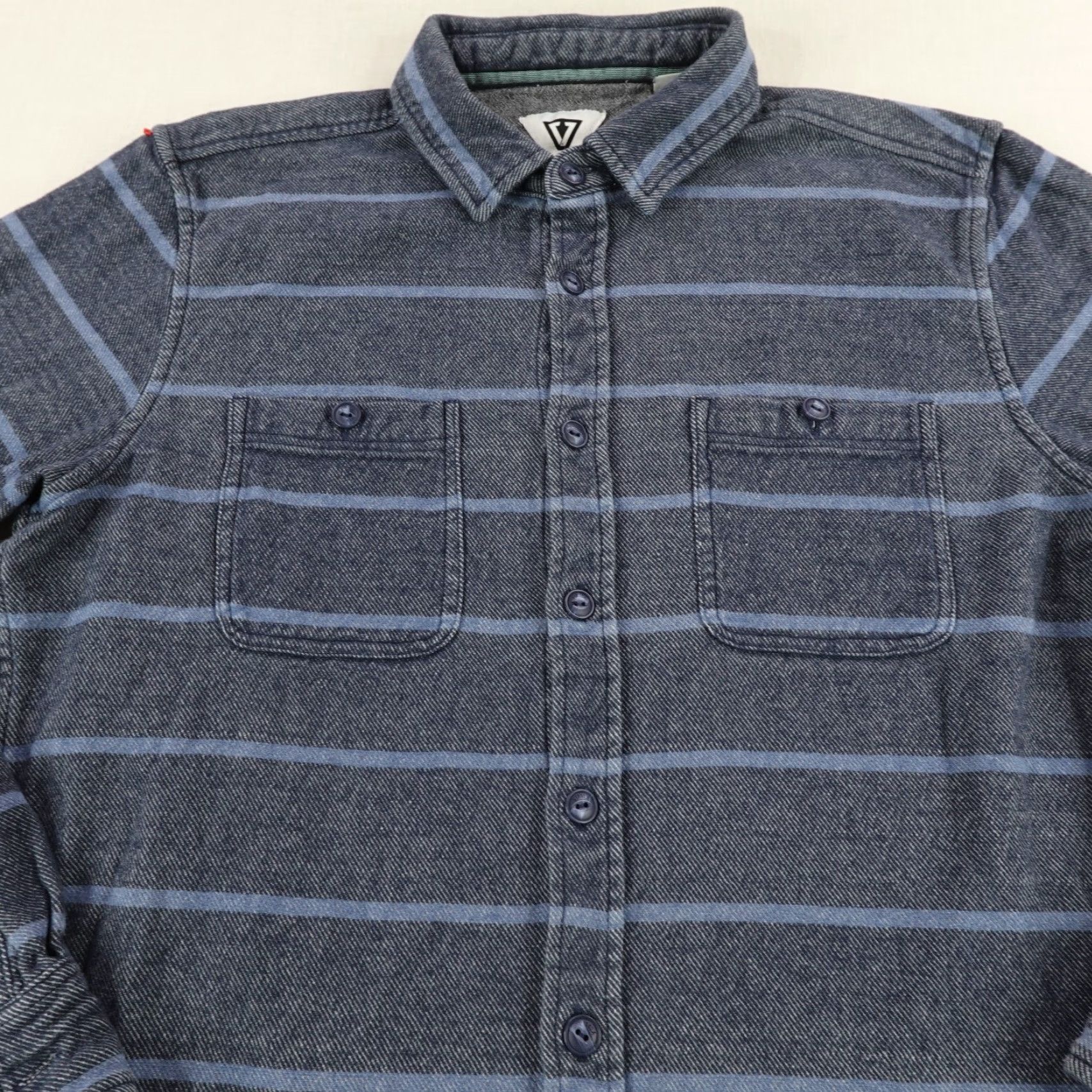 Vissla VISSLA Mens Shirt Casual Long Sleeve Flannel Button-Up Cotton Blue Stripes 90s Outdoor Surfing Surf Wear M Size US M / EU 48-50 / 2 - 3 Thumbnail