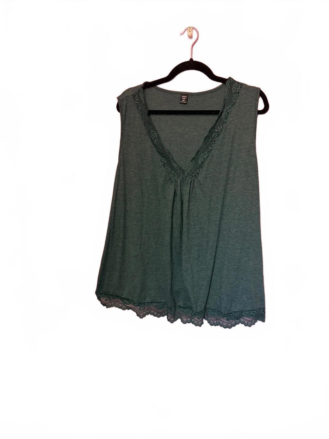 Designer Lace Trim Modal Tank Top - Comfortable & Stylish Size 4XL / US 24-26 - 2 Thumbnail