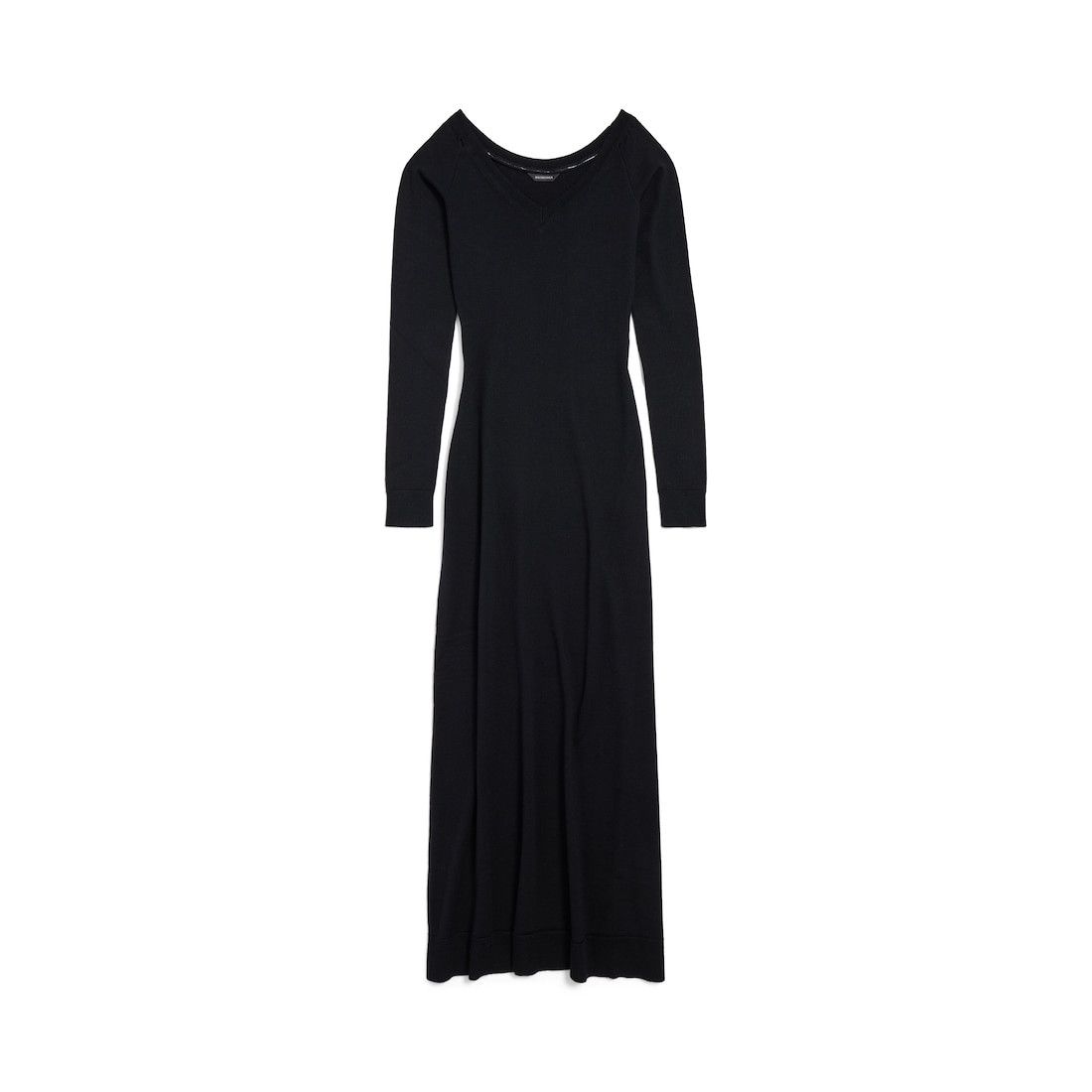 Balenciaga o1srvl11e0426 Off Shoulder V-Neck Dress in Black Size M / US 6-8 / IT 42-44 - 1 Thumbnail