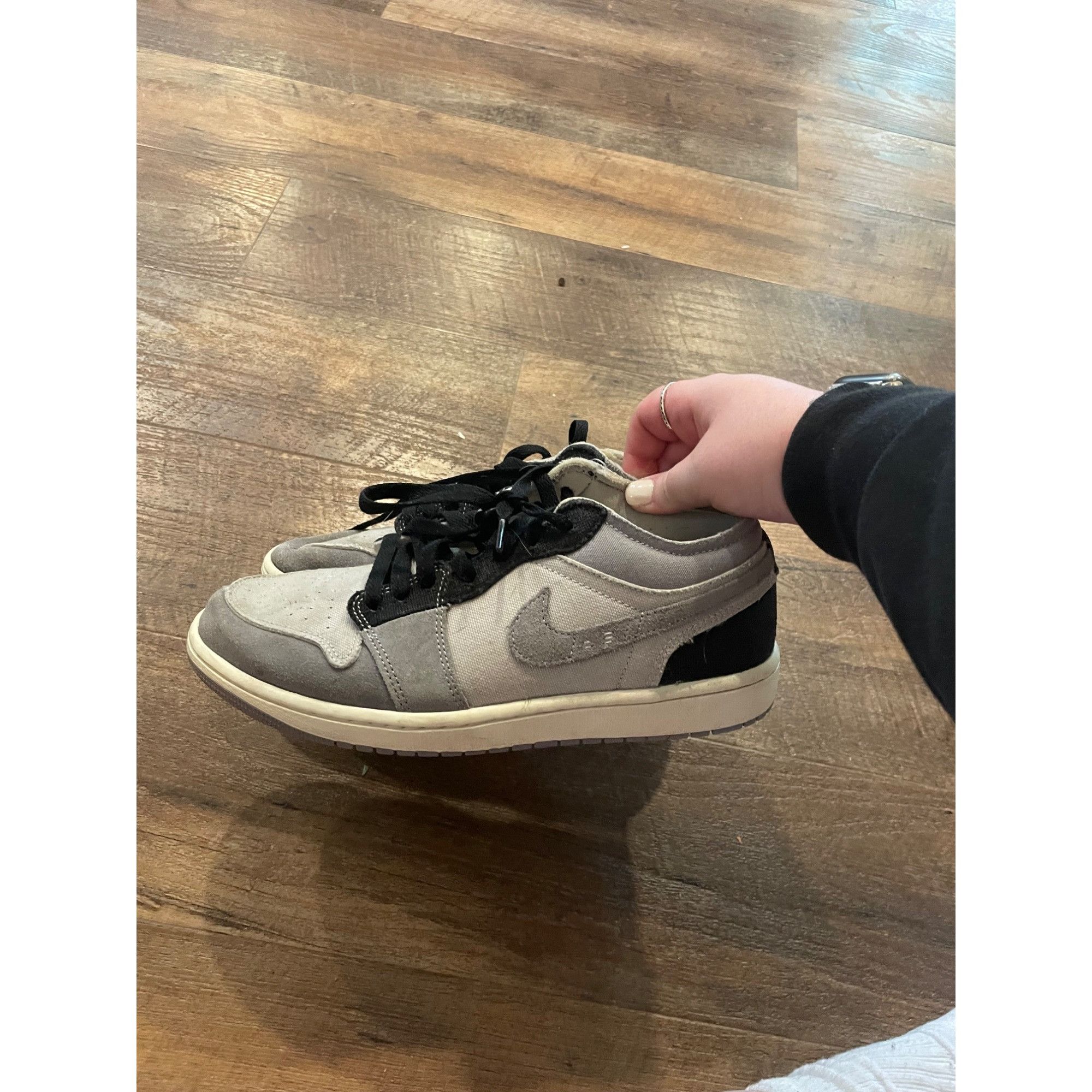 Nike Jordan 1 Low SE Craft Inside Out Cement Grey Sneakers DZ4135 Size US 7.5 / EU 40-41 - 4 Thumbnail