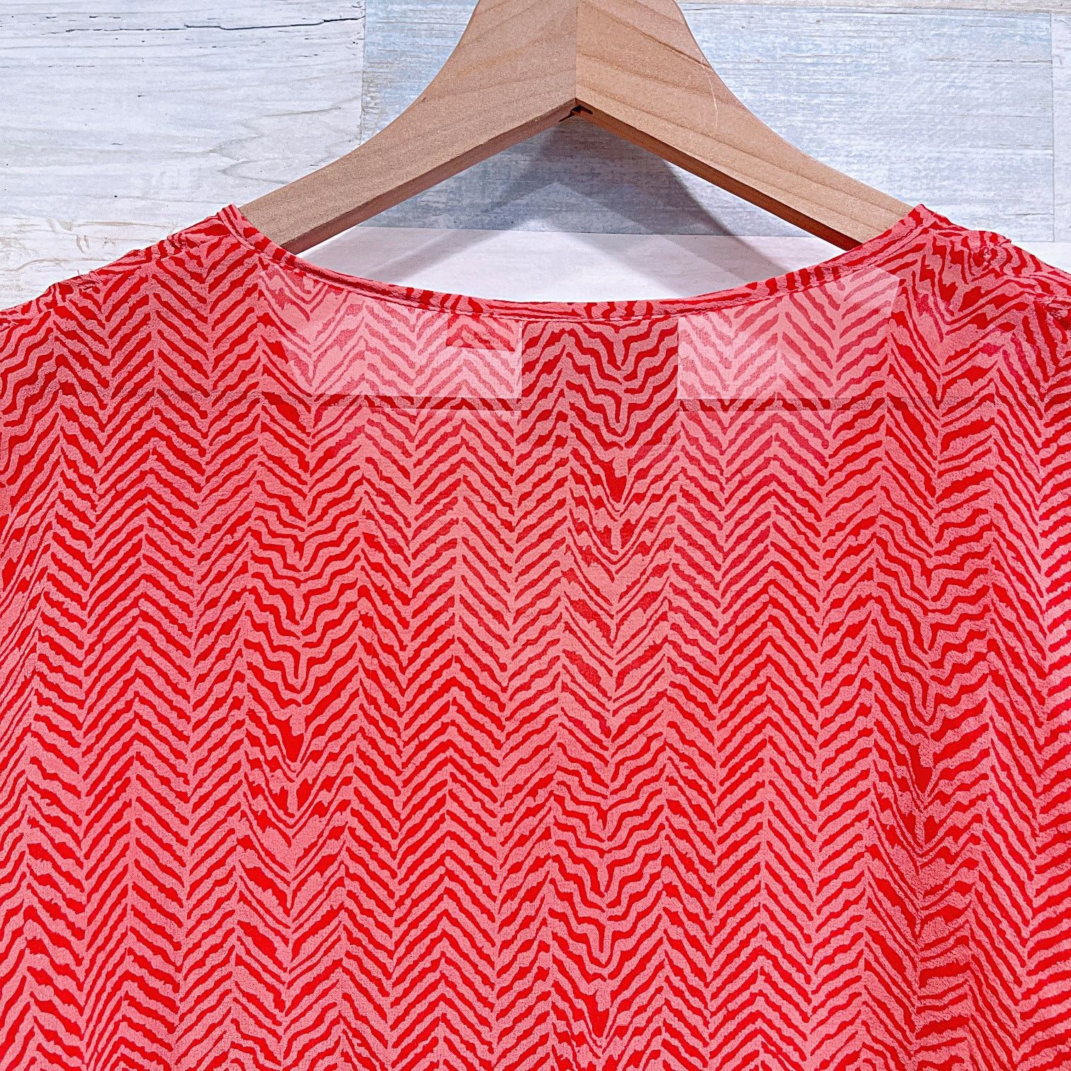 Anthropologie MAEVE Anthropologie Silk Sheer Shirt Orange Womens Small Size S / US 4 / IT 40 - 4 Thumbnail
