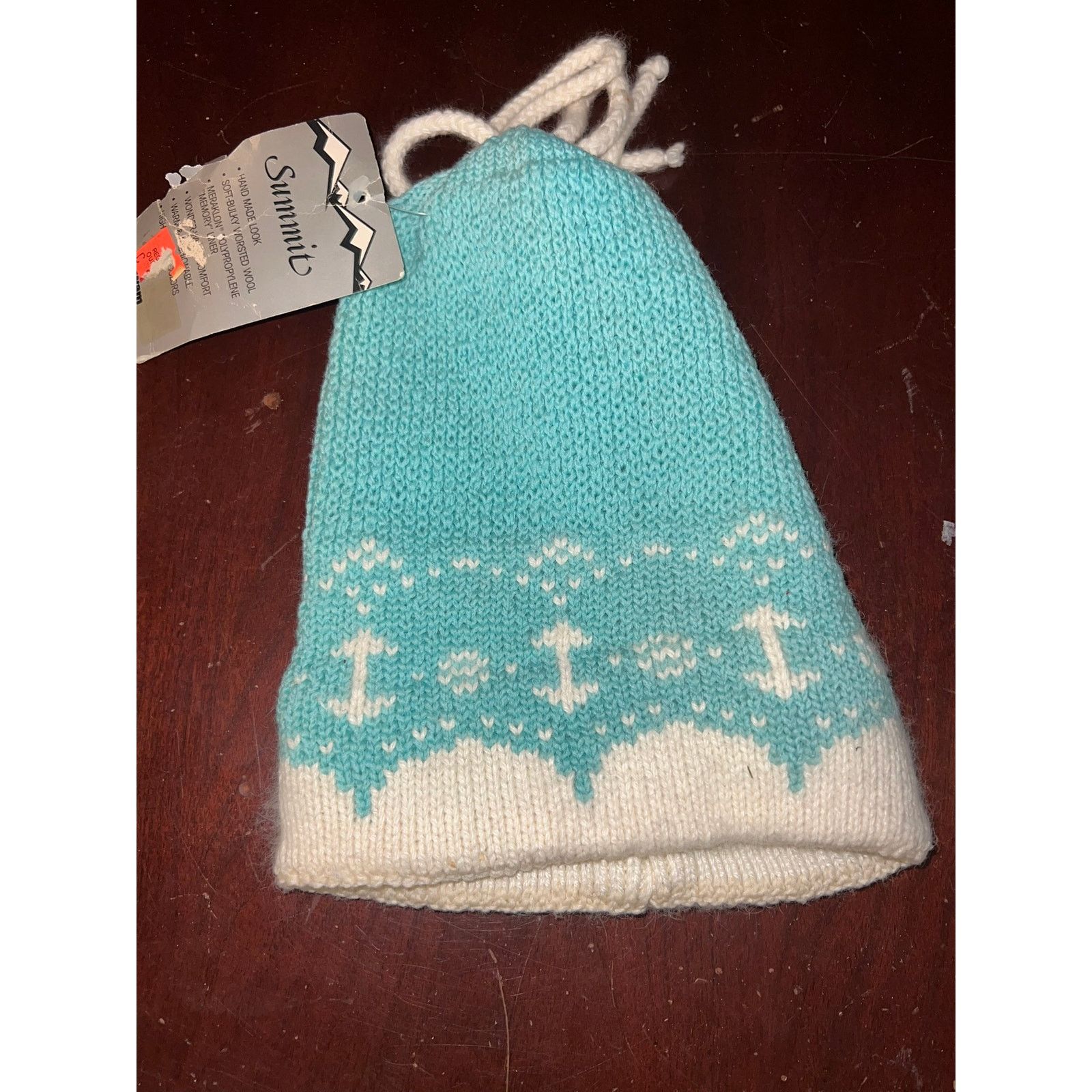 Vintage Vintage Summit Beanie Cap Worsted Wool Blue Sheboygan NWT Size ONE SIZE - 2 Thumbnail