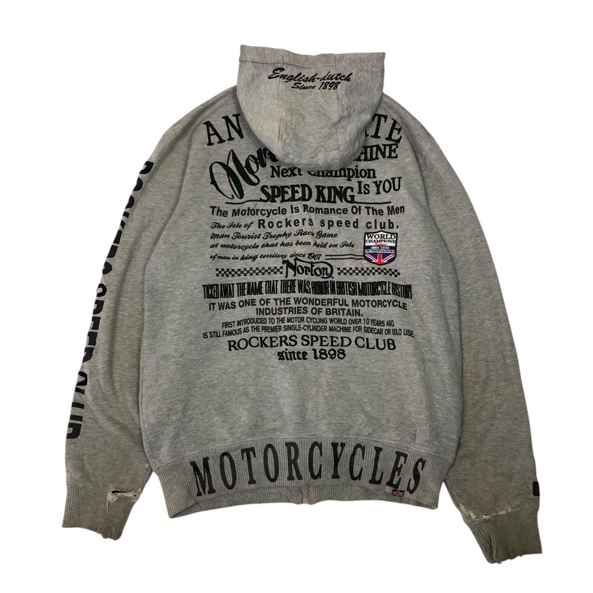 Norton 📌Punk Design Zipper Hoodie Jacket Norton Over Print Design Size US M / EU 48-50 / 2 - 2 Thumbnail