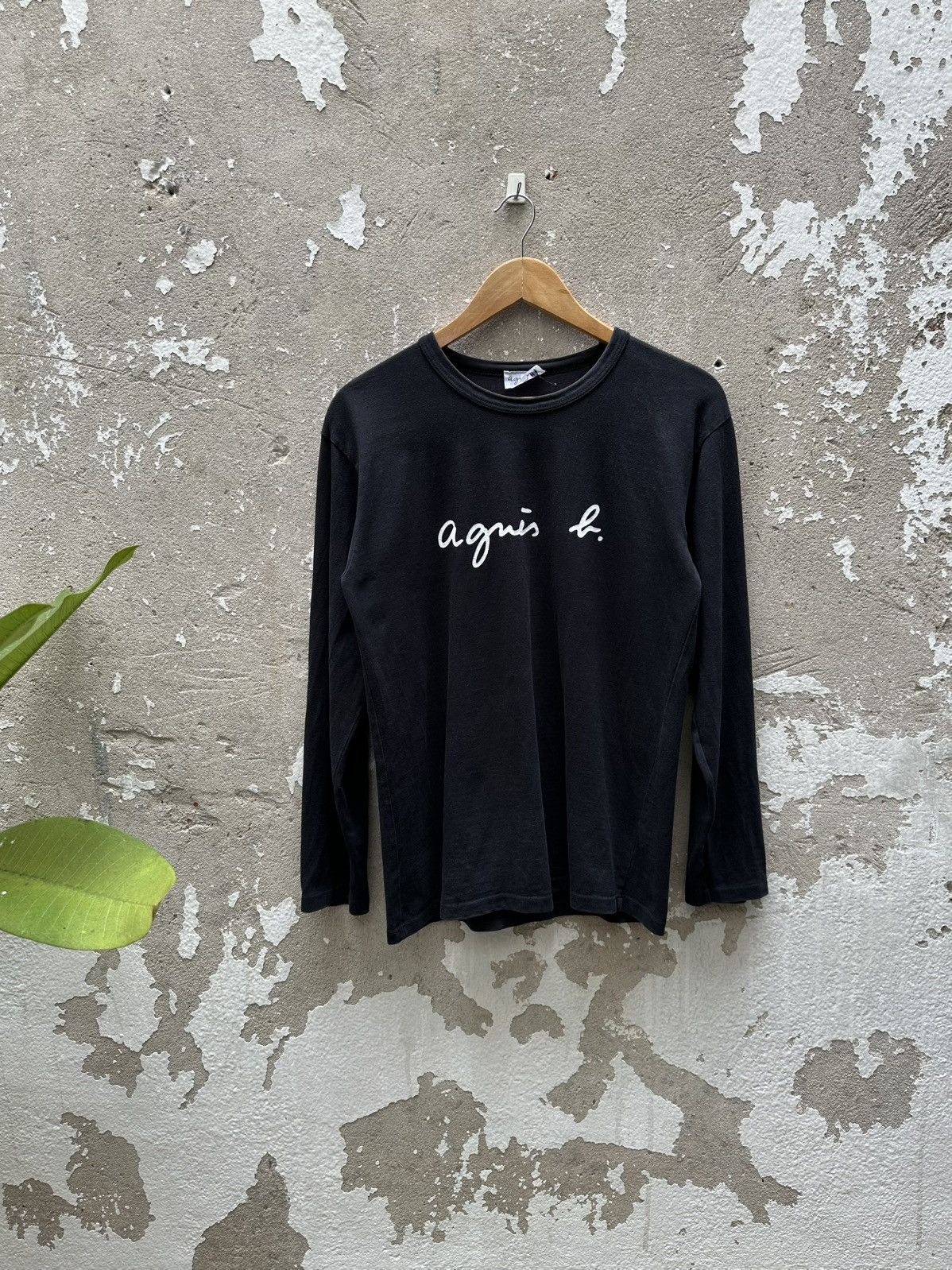 agnes b. Vintage 90's Again R. Simple Font Longsleeve Tshirt Size US M / EU 48-50 / 2 - 1 Thumbnail
