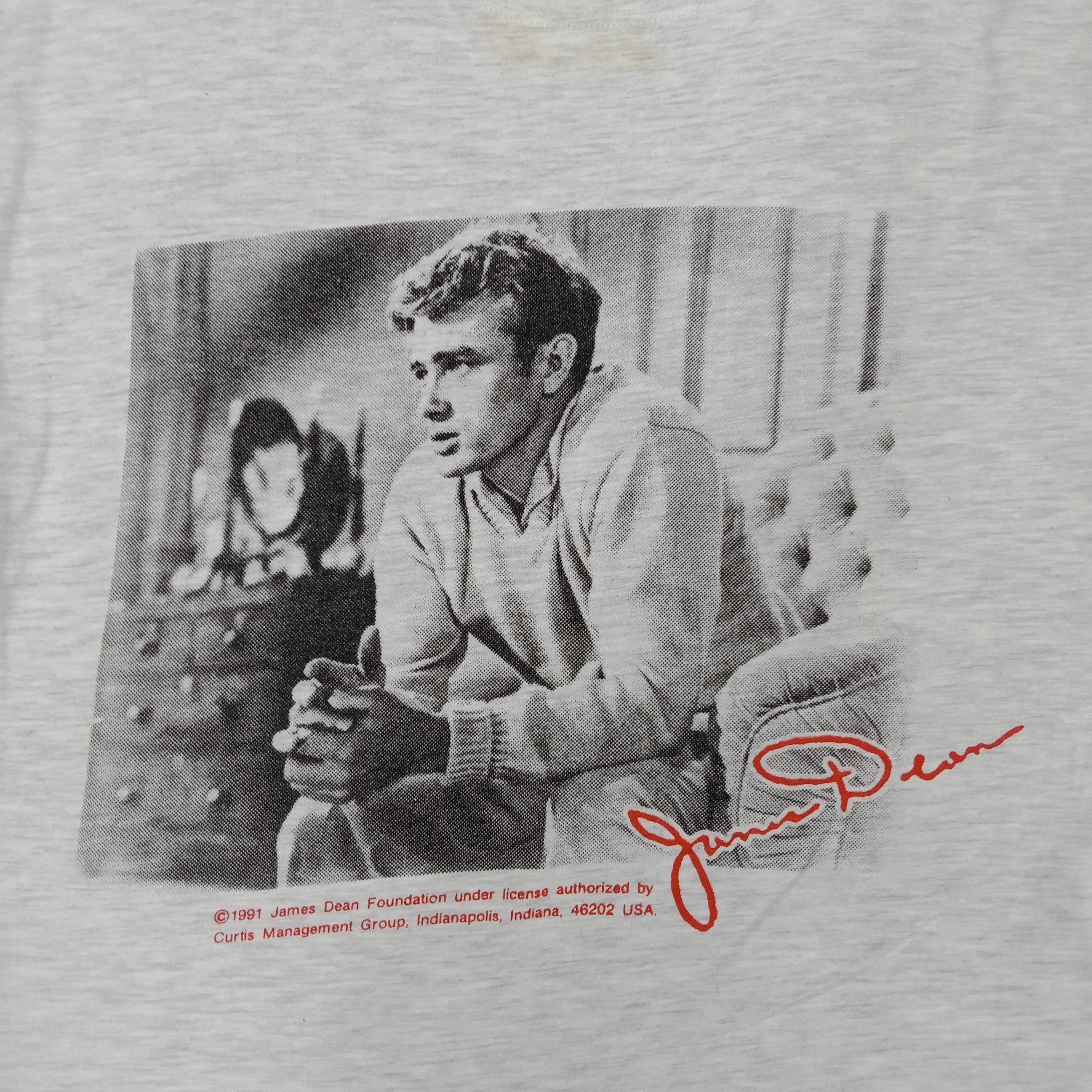 Vintage James Dean American Actor Photo Art 1991 Tshirt Size US M / EU 48-50 / 2 - 2 Thumbnail