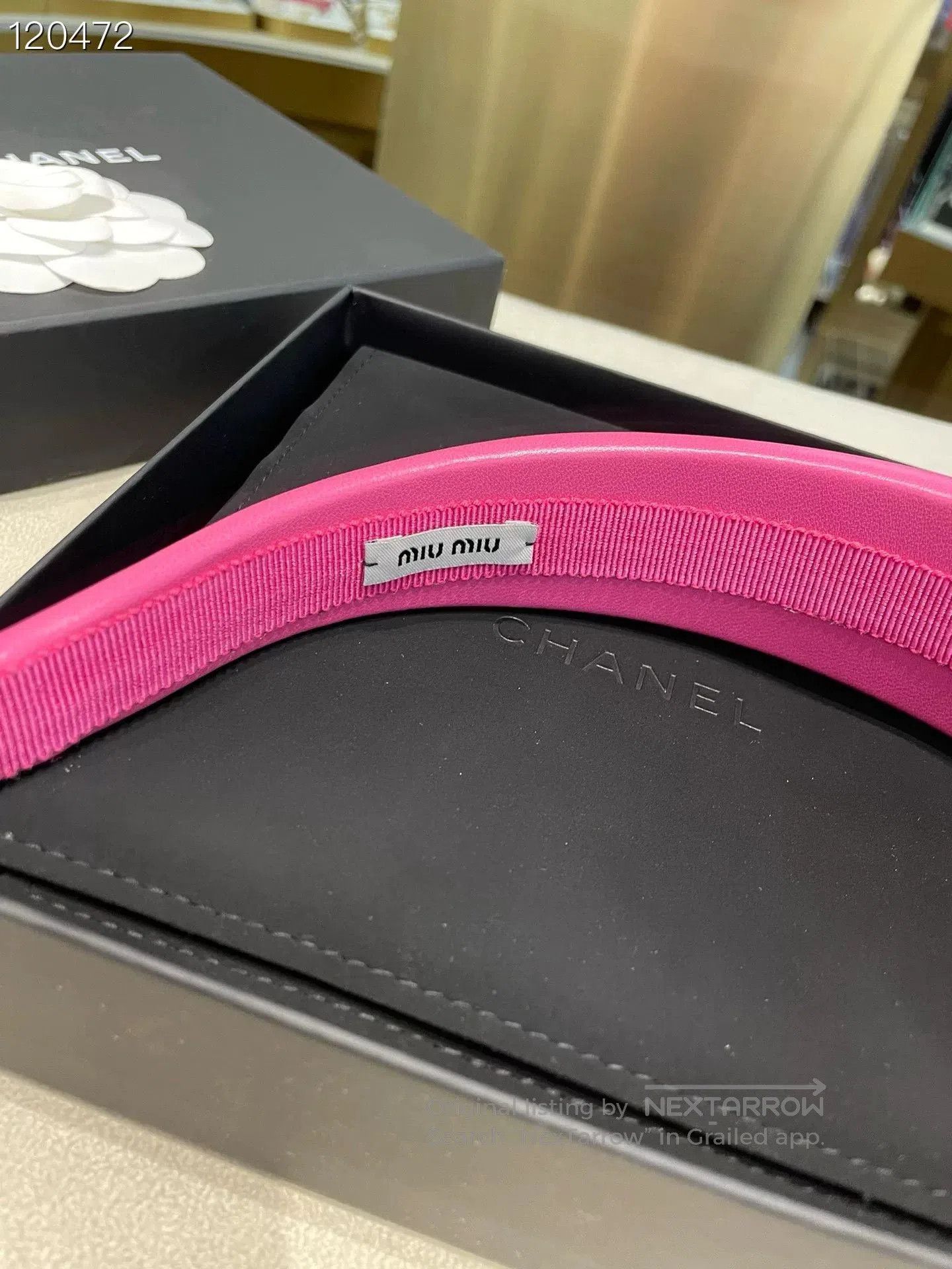 Miu Miu MIU MIU Soft Leather Hair Headband. Size ONE SIZE - 3 Thumbnail
