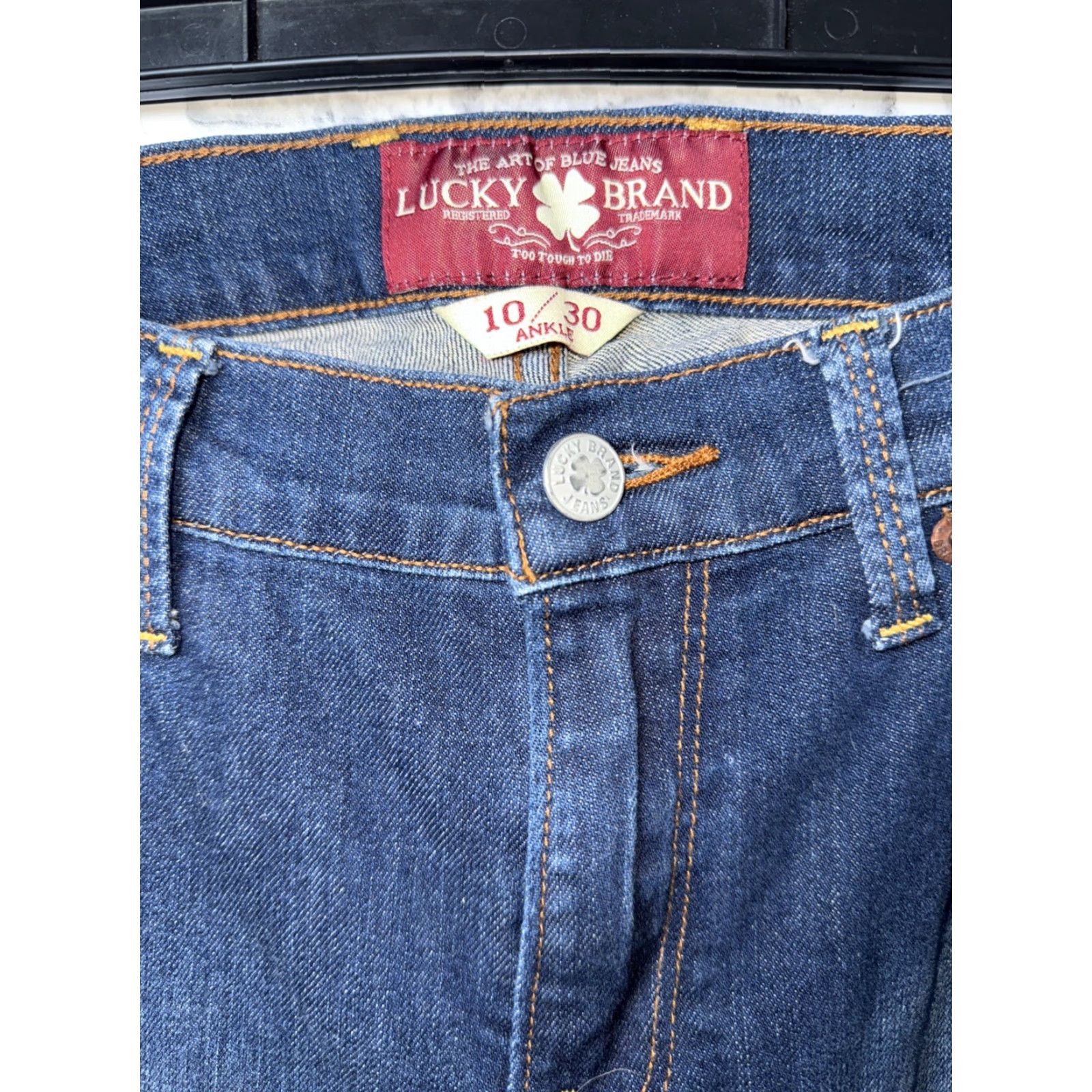 Lucky Brand Lucky Brand Sofia Straight Jeans Dark Wash Womens Size 10 30” Inseam Blue Shirt Size 32" / US 10 / IT 46 - 3 Thumbnail