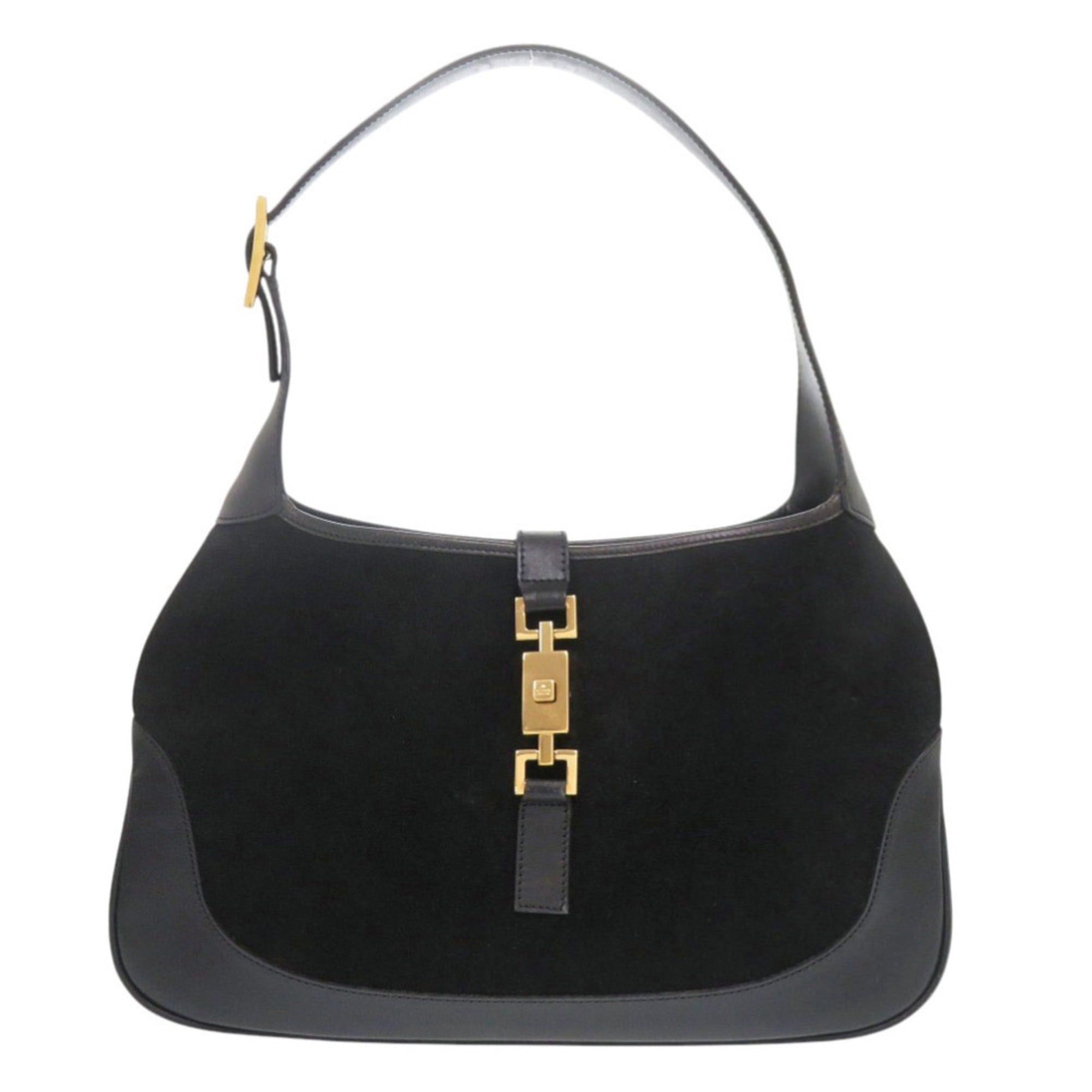 Gucci Excellent condition Gucci Jackie 001 3306 one-shoulder bag, suede leather, black handbag 0448GUCCI Size ONE SIZE - 1 Thumbnail