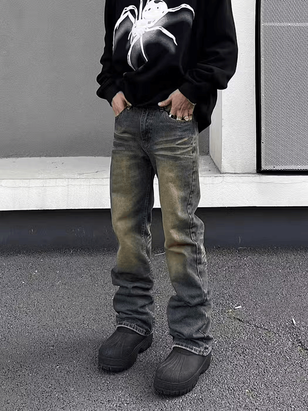 Japanese Brand × Jean Vintage Washed Yellow Clay Aged Micro Flare Jeans Size US 32 / EU 48 - 5 Thumbnail