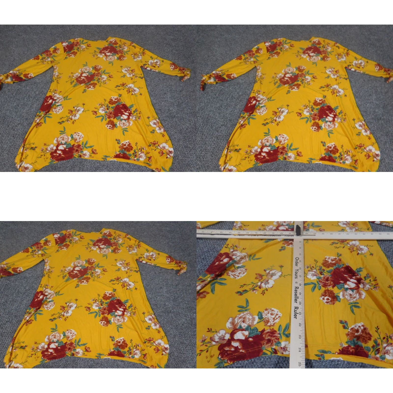 Vintage Bobbie Brooks Womens Blouse S Yellow Floral Crew Neck Pullover Stretch Casual Regular Polyester Rayon Long Sleeve Classic/Fitted Sleeve Size S / US 4 / IT 40 - 8 Thumbnail