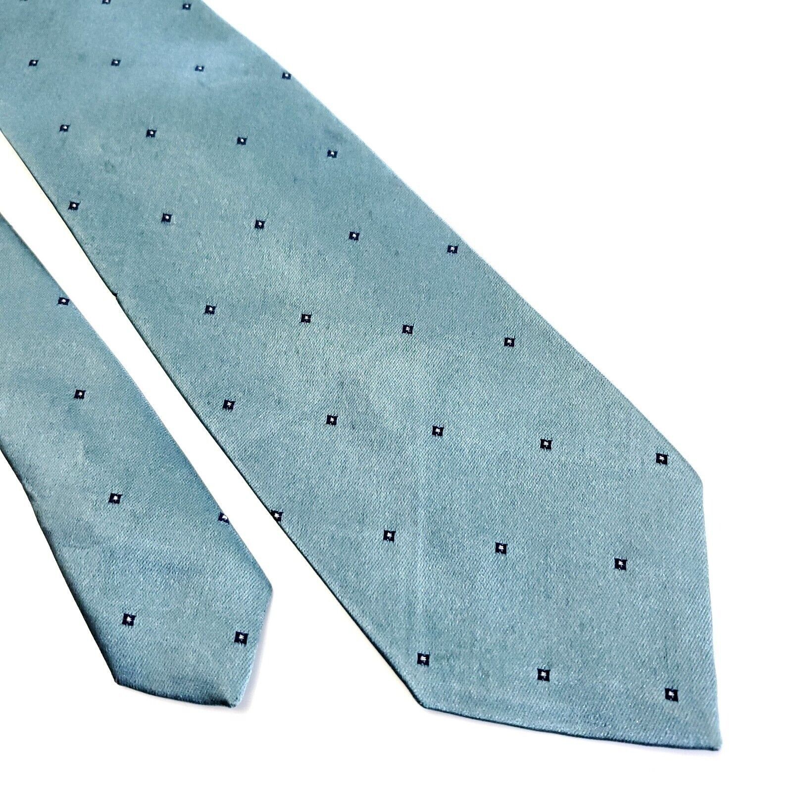 Other Wembley Vintage Satin Green Geometric Print Silk Tie Size ONE SIZE - 1 Thumbnail