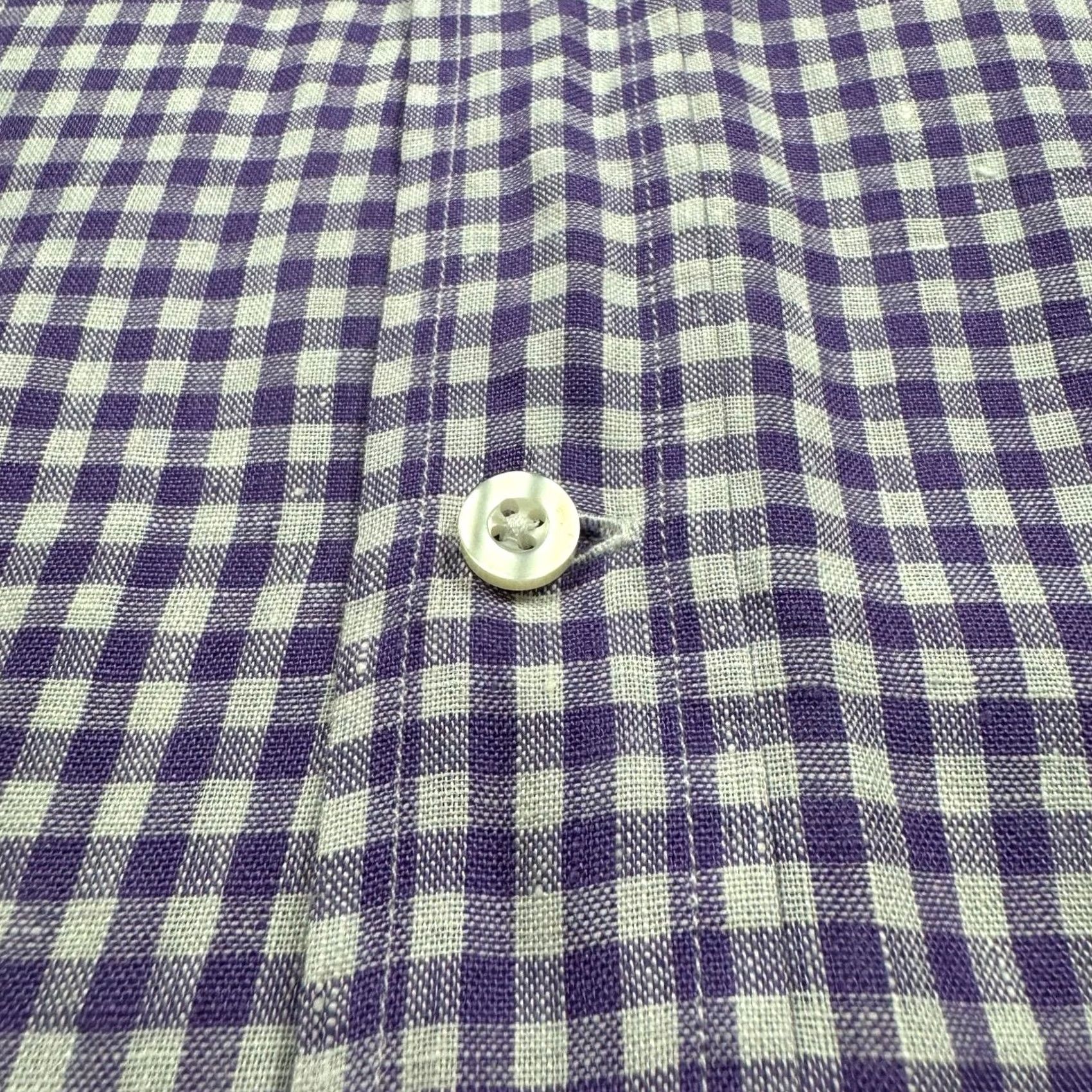Aldo VINTAGE LuigI Baldo Linen Shirt Platinum Long Sleeve Plaid Purple XL Men XLT Size US XL / EU 56 / 4 - 3 Thumbnail
