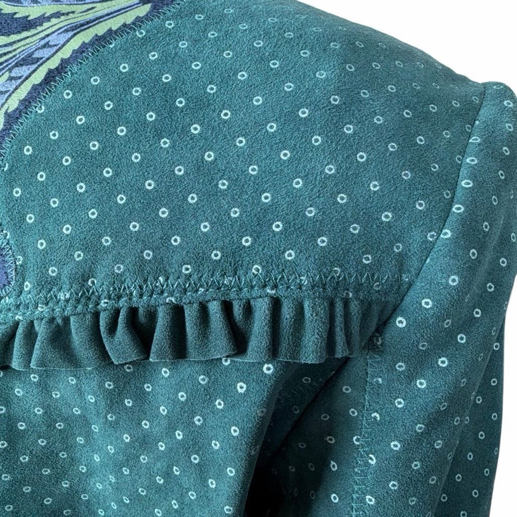 Zara NWT Zara Woman Green Lambskin Embroidered Jacket M Size M / US 6-8 / IT 42-44 - 8 Thumbnail