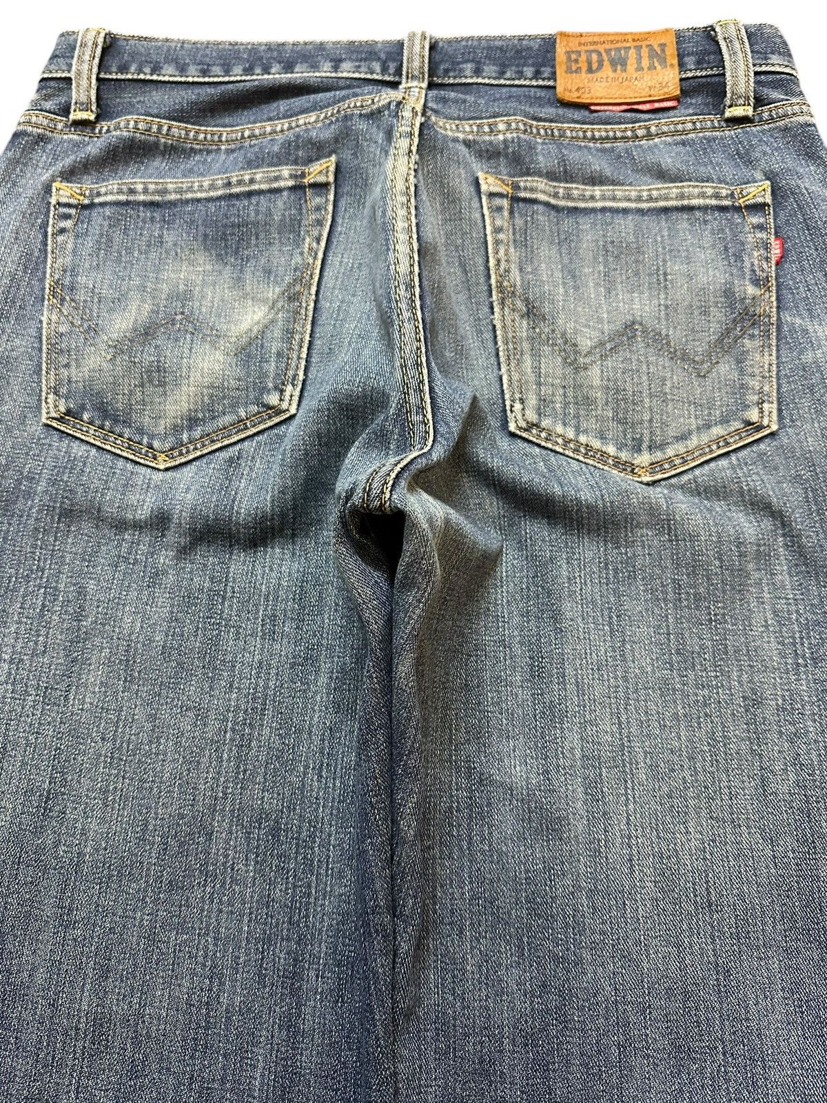 Edwin Vintage Japan Edwin 403 Blue Faded Wash Distress Style Jeans Size US 34 / EU 50 - 5 Thumbnail