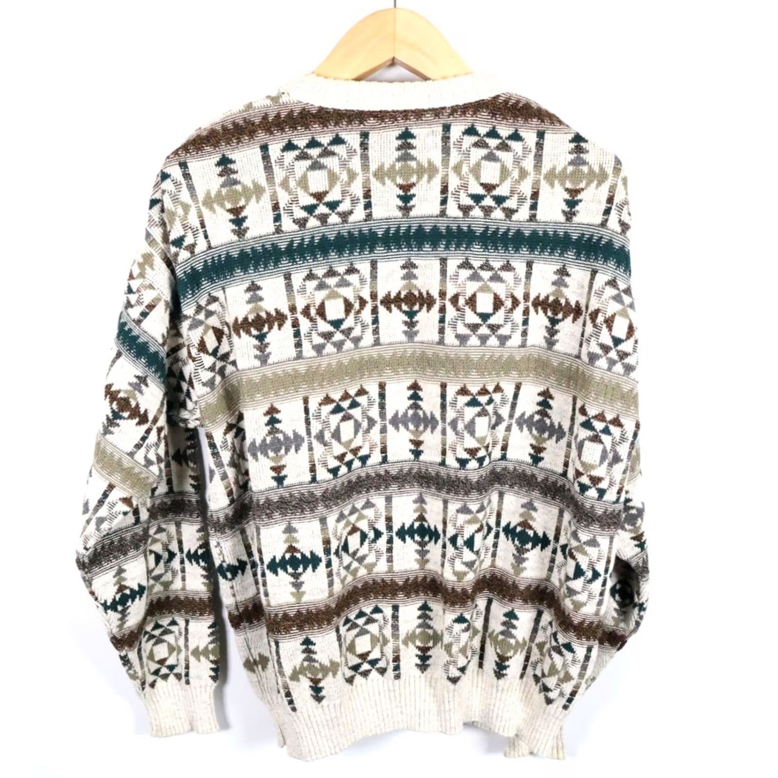 Vintage VINTAGE St. John's Bay Sweater Men's XL Gray Geometric Knit 90s Southwestern Aztec Size US XL / EU 56 / 4 - 2 Thumbnail